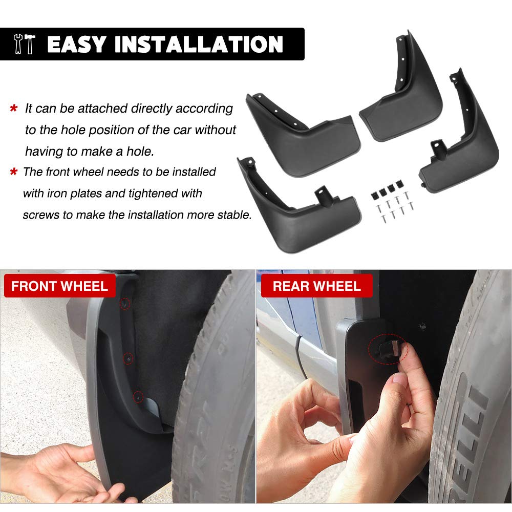 Autorder Mud Flpas Splash Guards For Ford Explorer 2020 2021 2022 2023 2024 2025 Accessories Mudflap Fender Flares Front And Rear Mud Guard Set 4Pcs