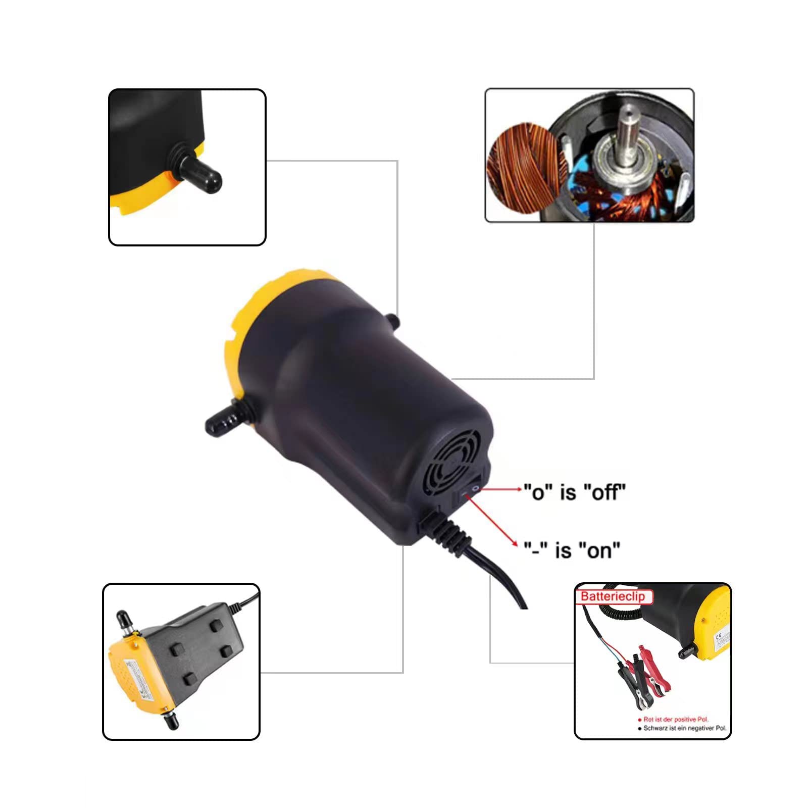 AIGMISON 12V 80W Oil Change Pump Extractor,Upgraded Electric Oil Pump with Overload Protection,Motor Oil Diesel Fluid Transfer P