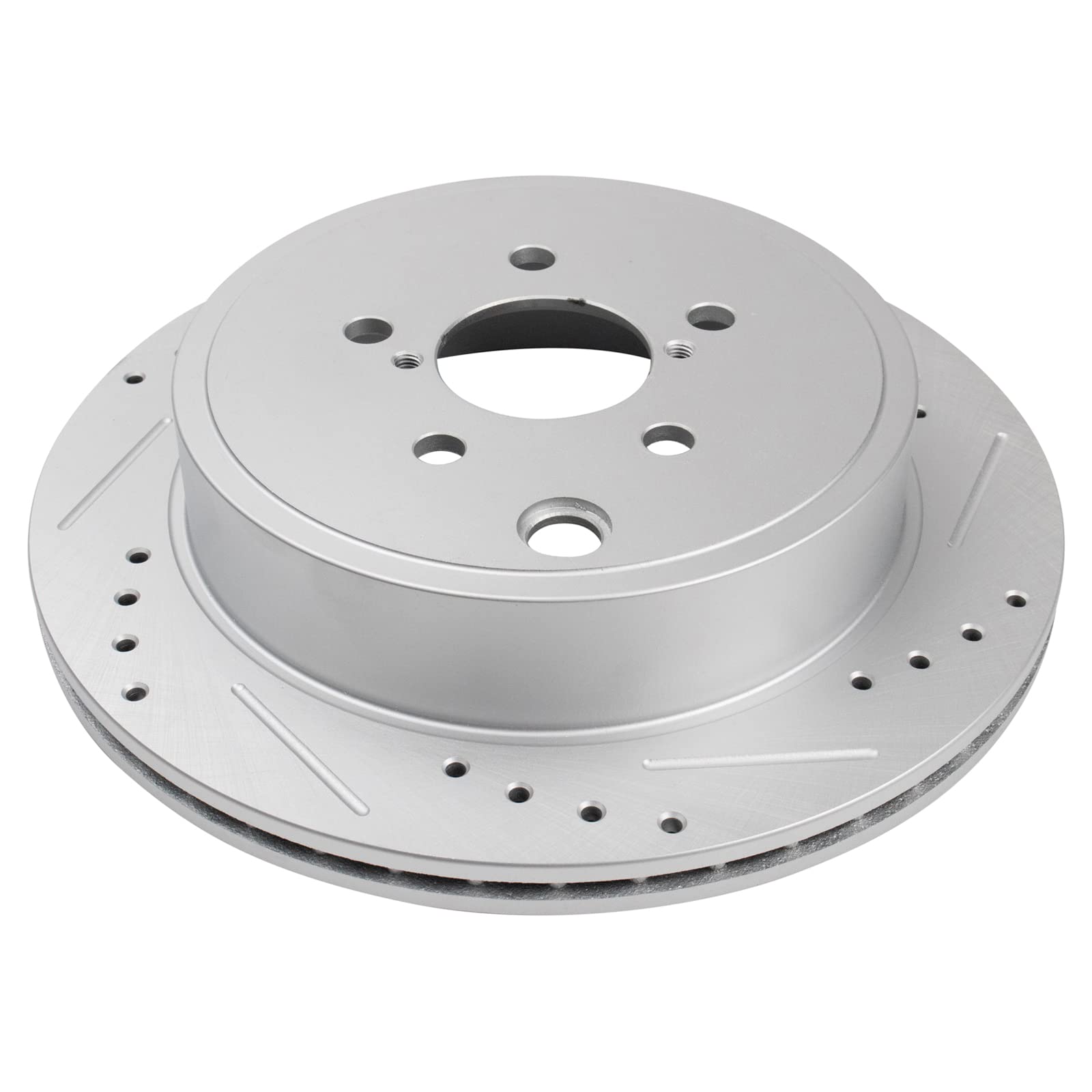 Trq Rear Performance Brake Rotors Set Premium G-Coated Cross Drilled & Slotted Compatible With 2013-2023 Subaru Brz 2010-2014 Le