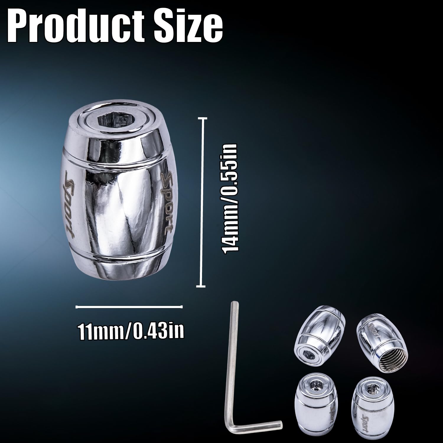 Meajoo 4 Pcs Anti Theft Sport Tire Valve Stem Caps, Universal Aluminum Elliptical Cylinder Tire Valve Caps With O Ring Rubber Se