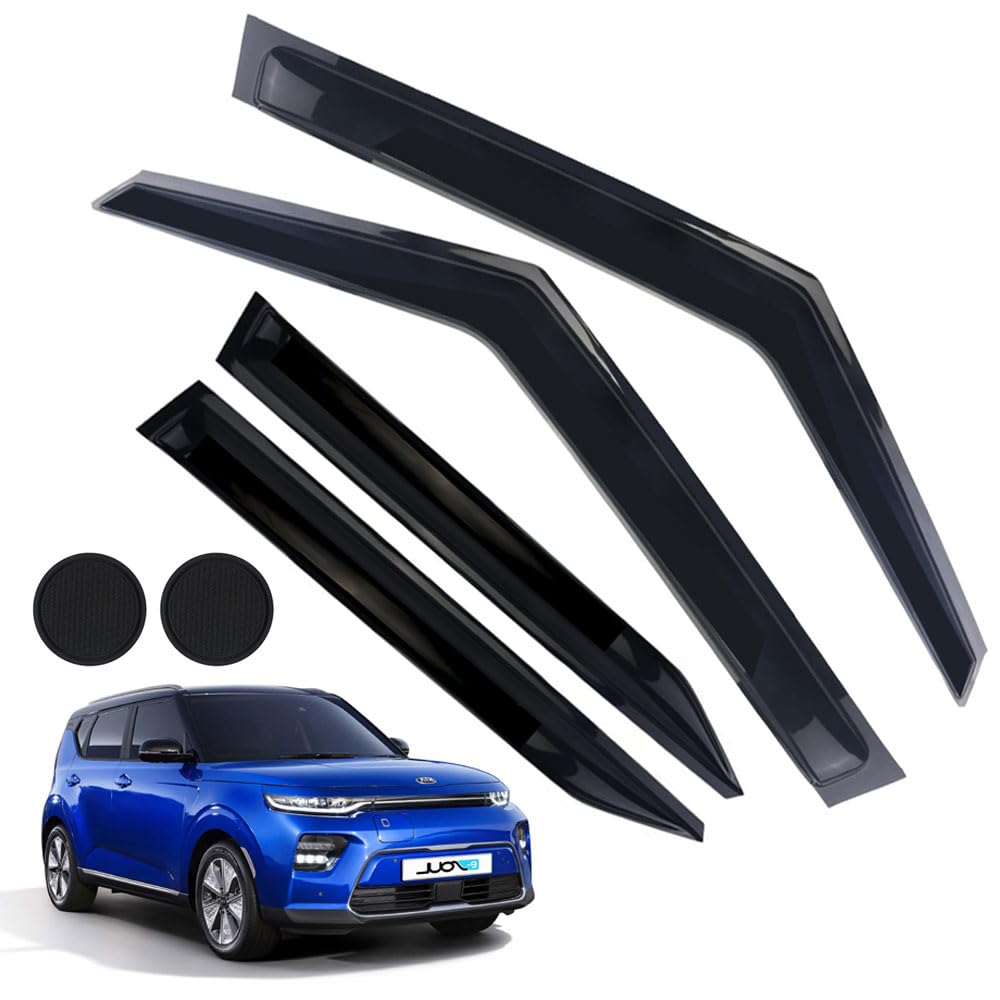 Rain Guards For Kia Soul 2020-2023, Tape-On Side Window Deflectors For Kia Soul, Window Visors For Kia Cars, For Kia Car Accesso