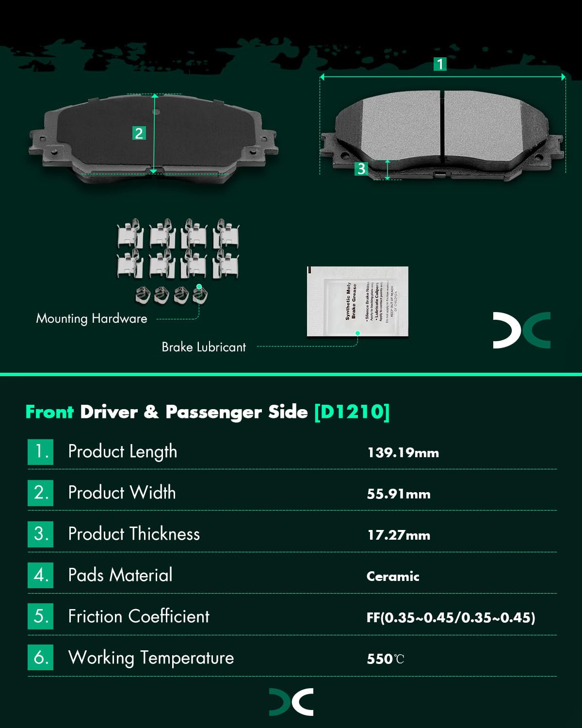 Ceramic Brake Pads Kit,Scitoo Brake Pads Front Fit For Lexus Hs250H,For Pontiac Vibe,For Scion Xb/Xd,For Toyota Corolla,For Toyo
