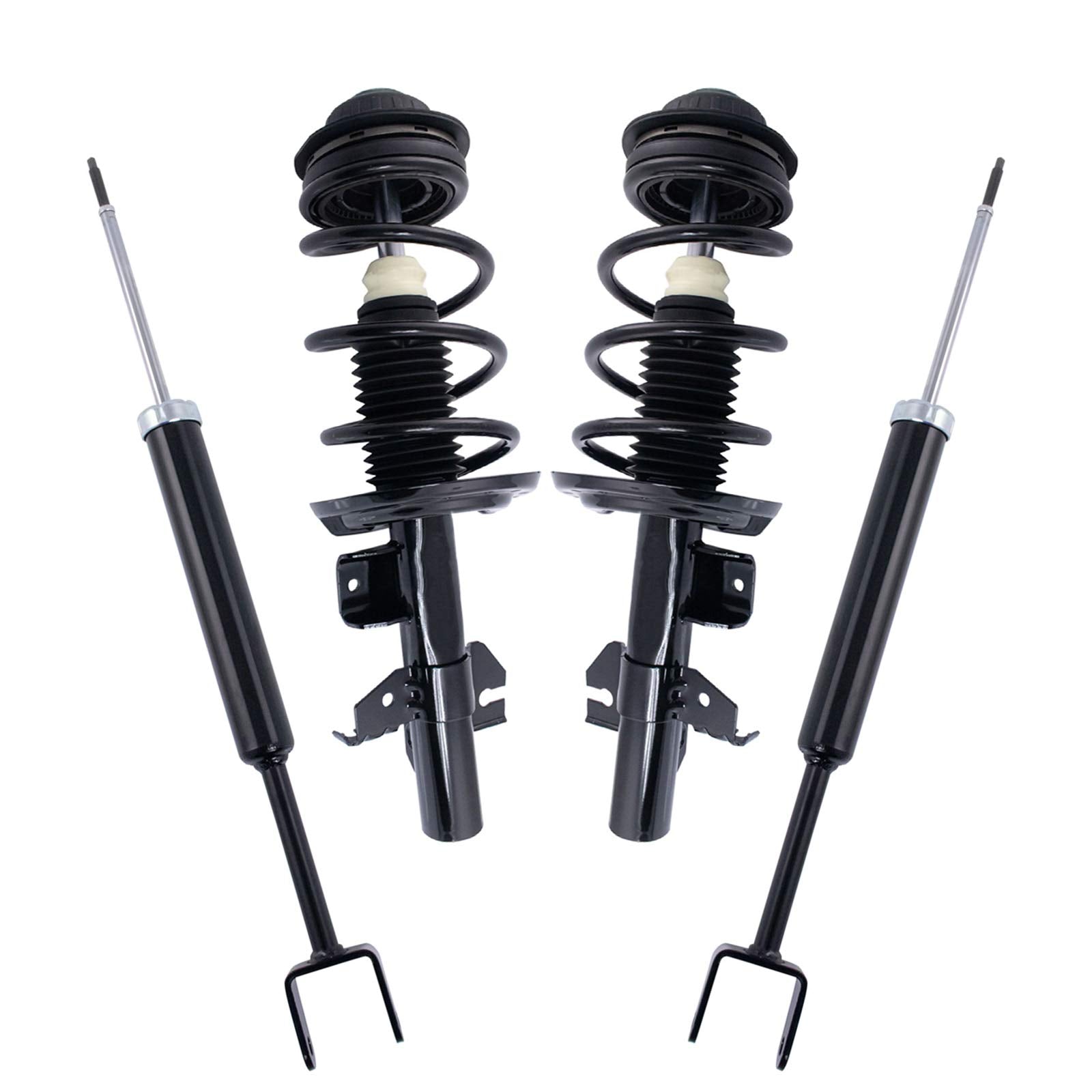 Trq Front And Rear Strut & Coil Spring Assembly Set Driver & Passenger Sides Compatible With 13-16 Dodge Dart