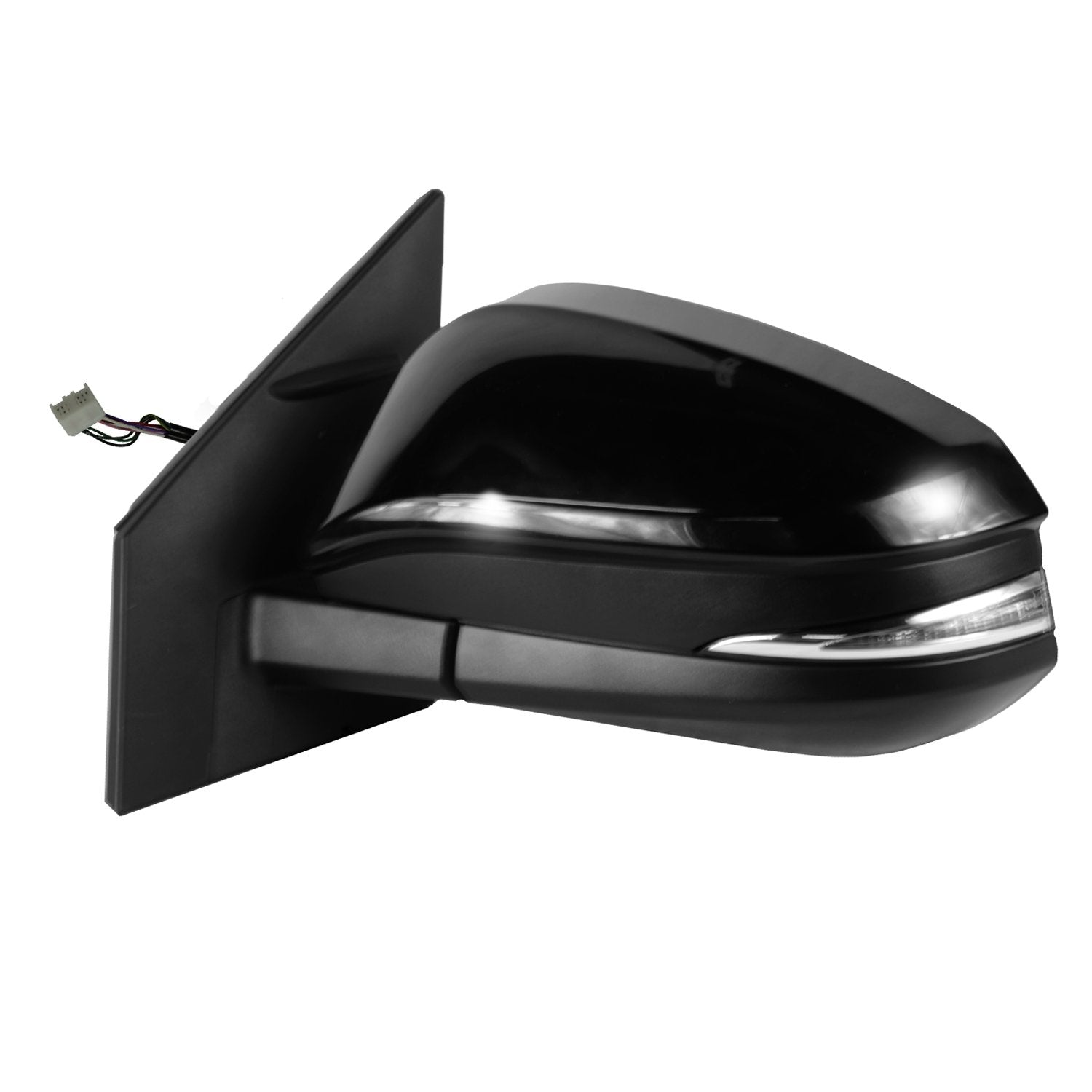 Driver Side Mirror for Toyota RAV4, US Built, Text blk w/PTM, w/Turn Signal, Blind spot Detection System, Foldaway, w/o Side Vie