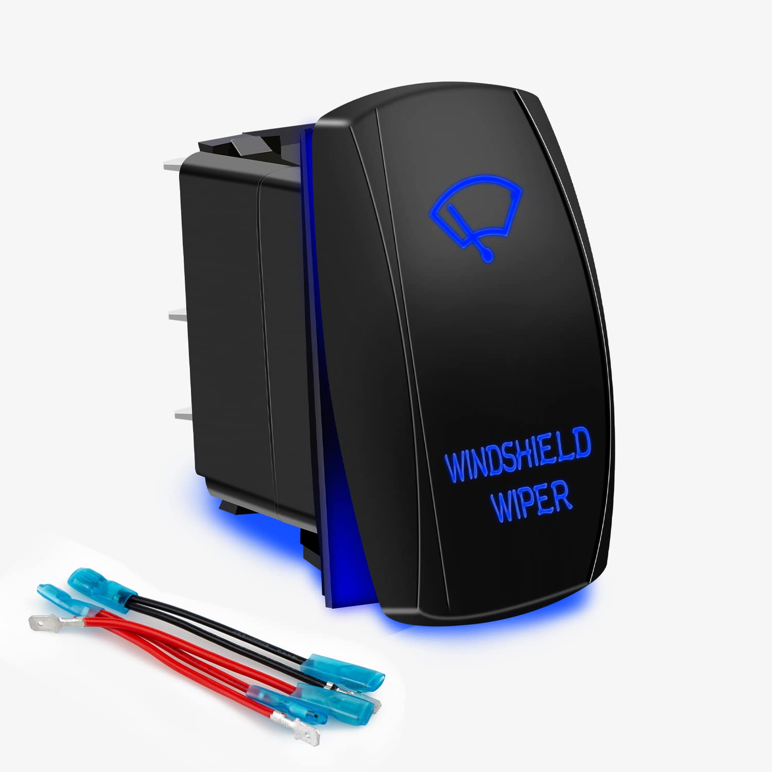 Rocker Switch 5Pin Laser On/Off Blue Led Light 20A/12V 10A/24V Toggle Switch With Jumper Wires Set For Automotive Boat Marine Tr