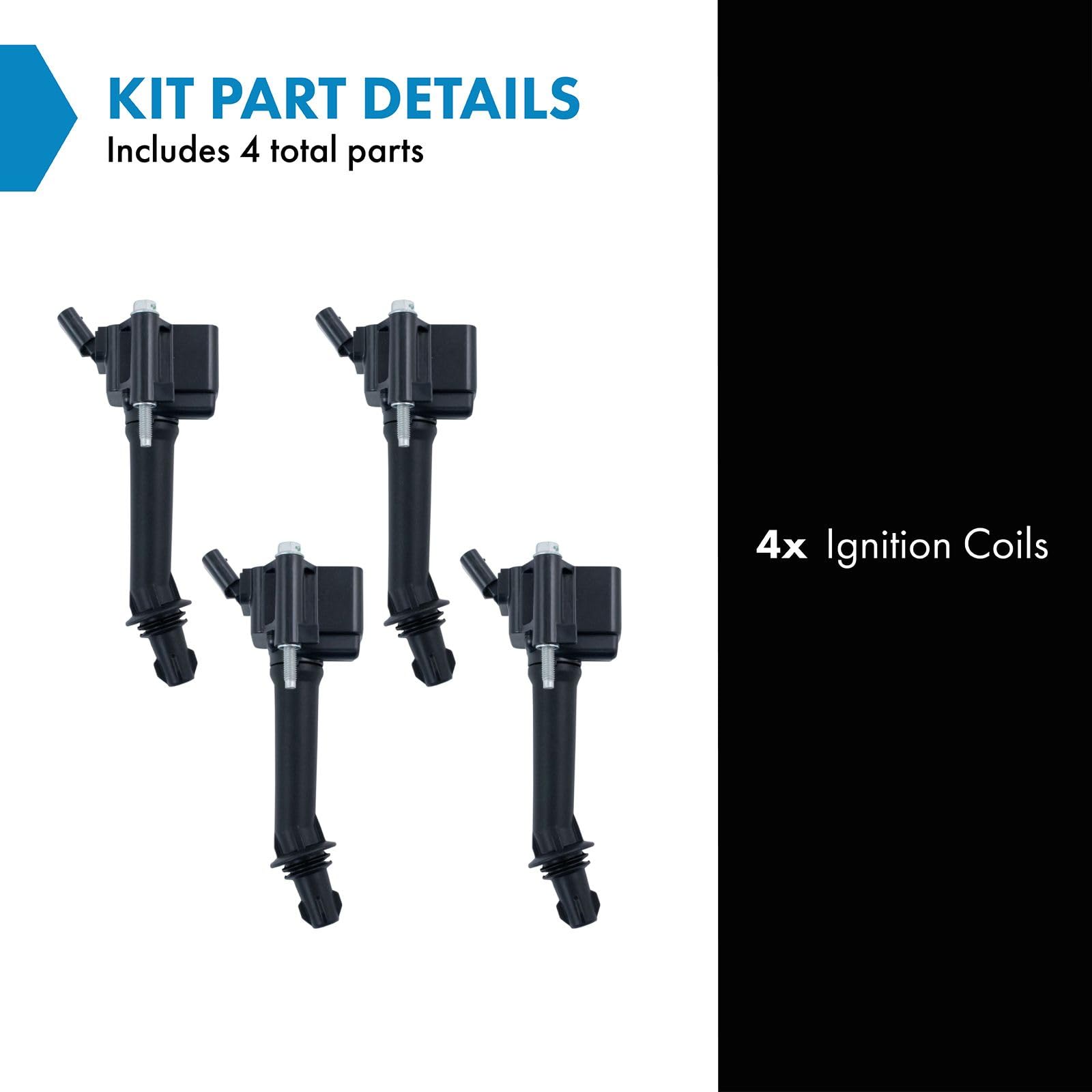 Trq Ignition Coil Set Compatible With 2016-2019 Buick Cascada Chevrolet Malibu