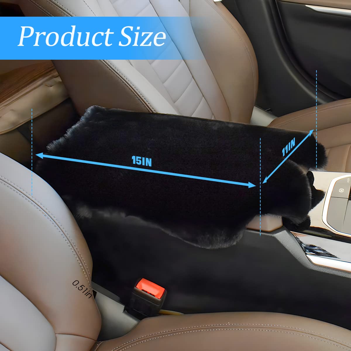 Aukepo Car Center Console Pad, Soft Fluffy Armrest Box Pad Universal For Car Consoles Seat Box Protector, Auto Armrest Cover Car