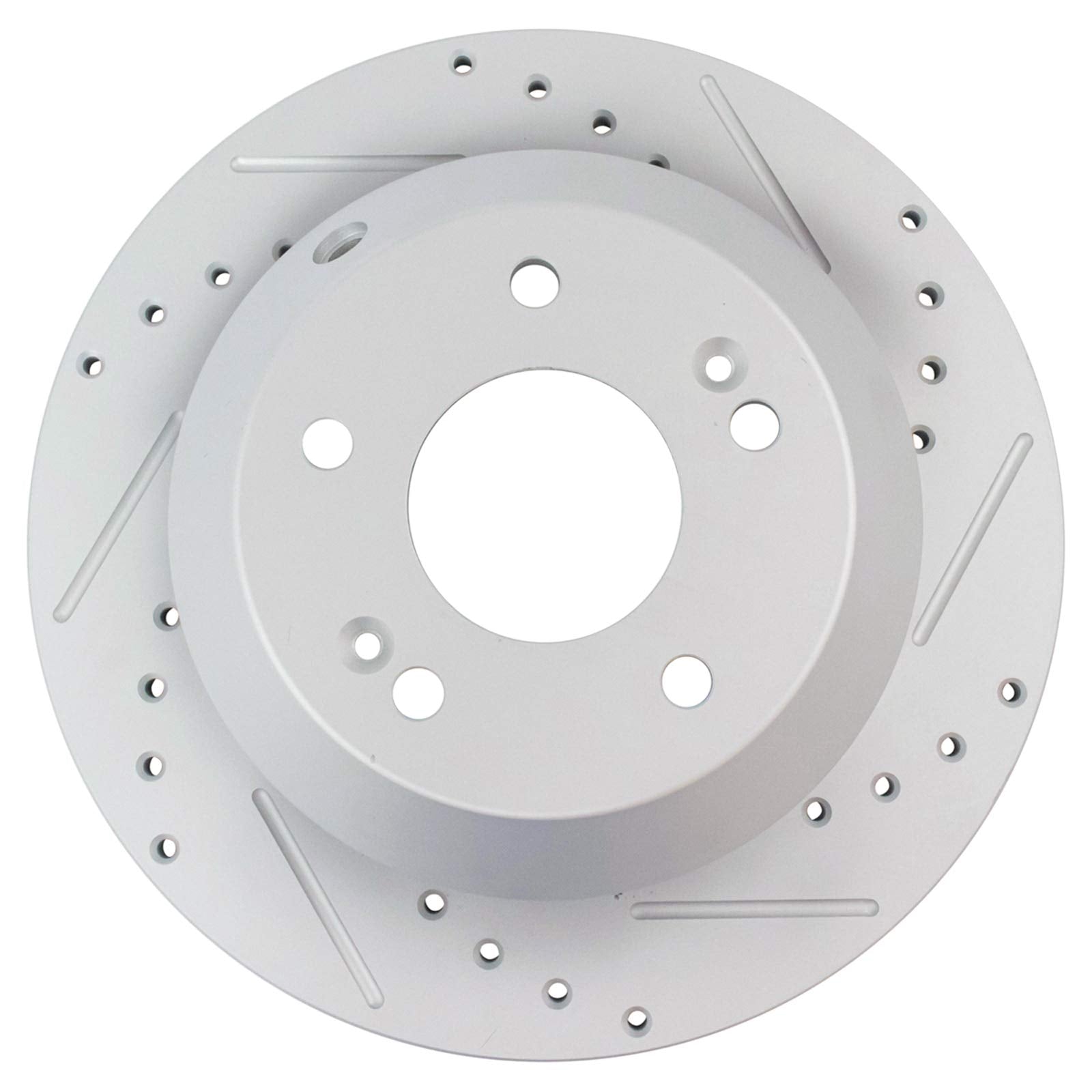 Trq Rear Performance Brake Rotors Set Premium G-Coated Cross Drilled & Slotted Compatible With 2010-2018 Hyundai Santa Fe 2013-2