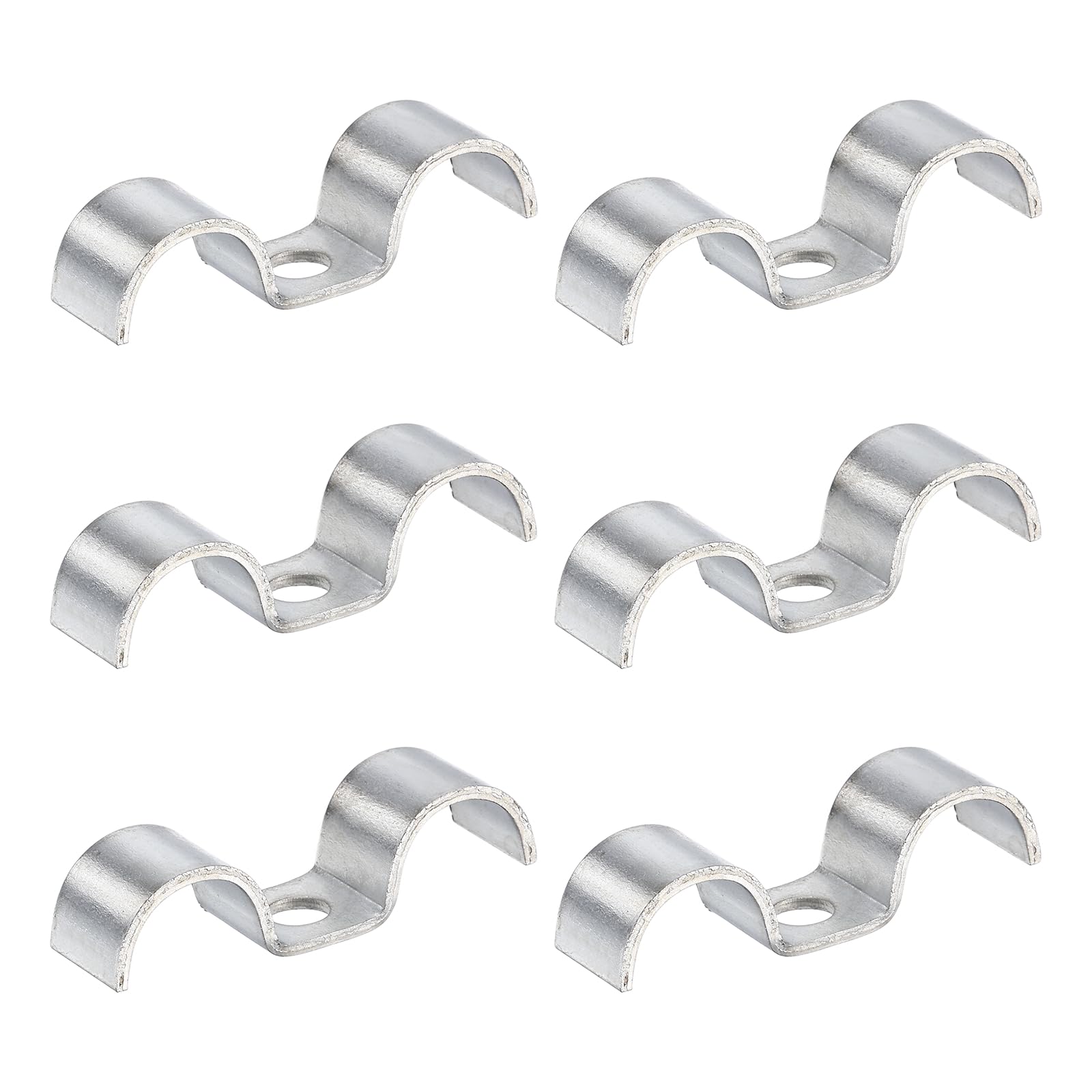 HARFINGTON 6Pcs Stainless Steel Double Line Clamp 16 mm / 5/8 inch Fuel Lines Clips M-Shape Mounting Clip for Brake Fuel Lines T
