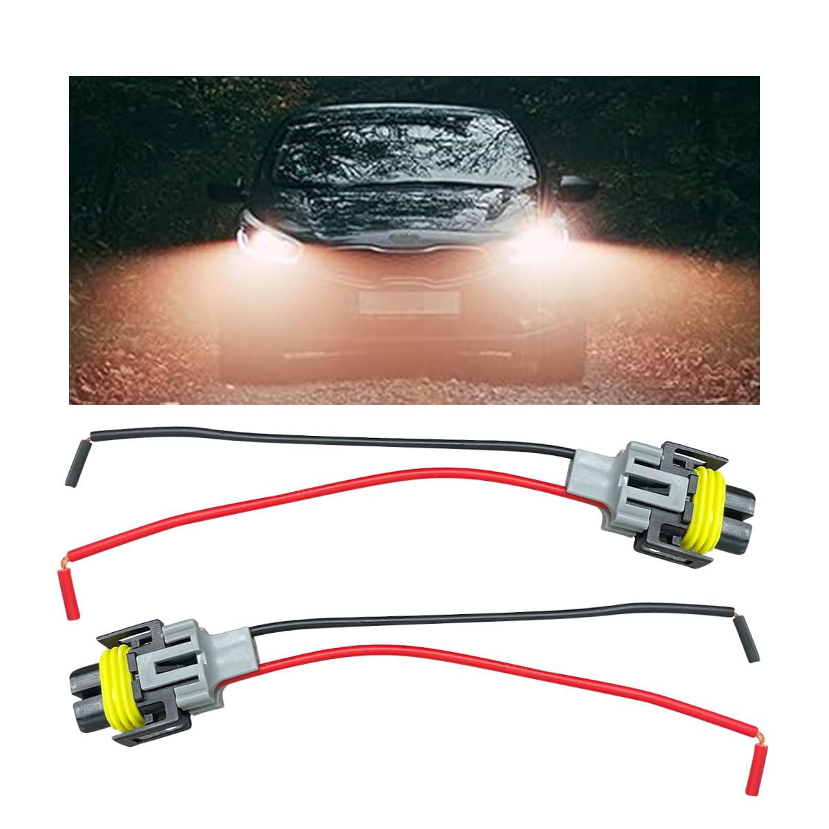 Fog Light Harness Connector with Wire, Automotive Accessories Replacement, H8/ H9/ H11 Fog Light Harness Connector for Fog Light