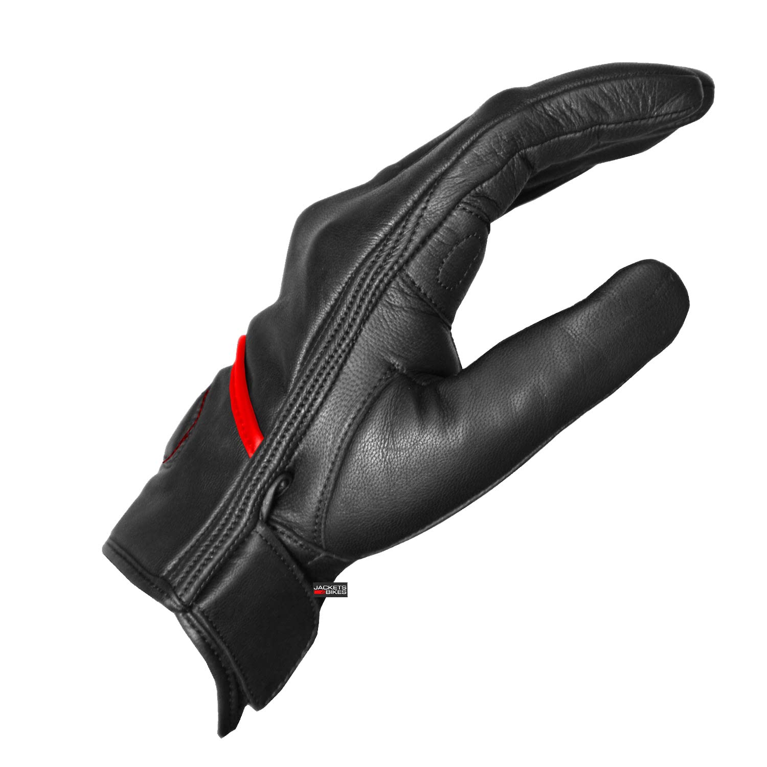 Jackets 4 Bikes Men'S Premium Leather Street Motorcycle Protective Cruiser Biker Gel Gloves Blackred Xl