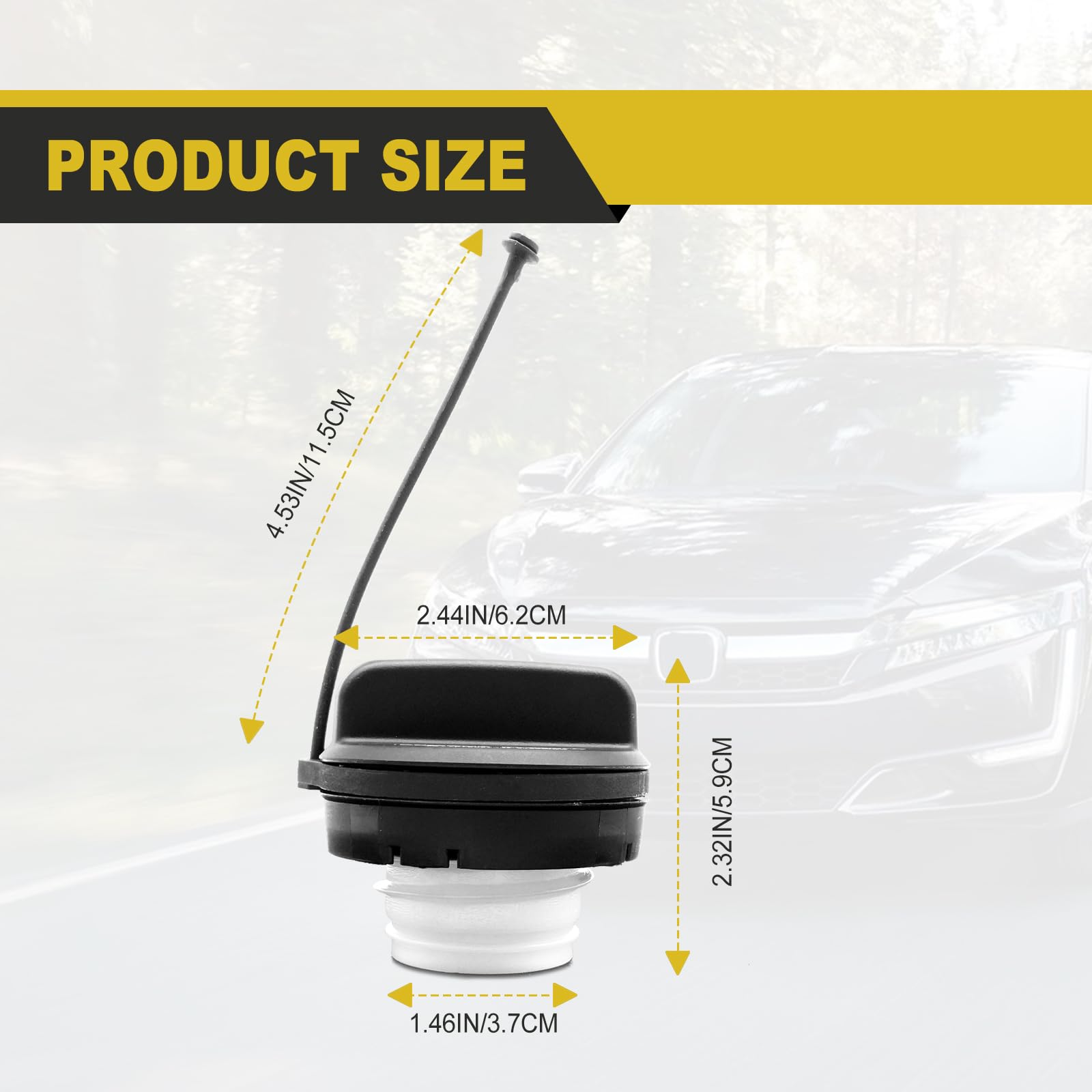 Gas Cap, Fuel Cap Compatible With Honda Civic, Accord, Crosstour, Fit, Pilot, Crv, Odyssey, Insight, Hrv,Replaces 17670 T3W,A01,