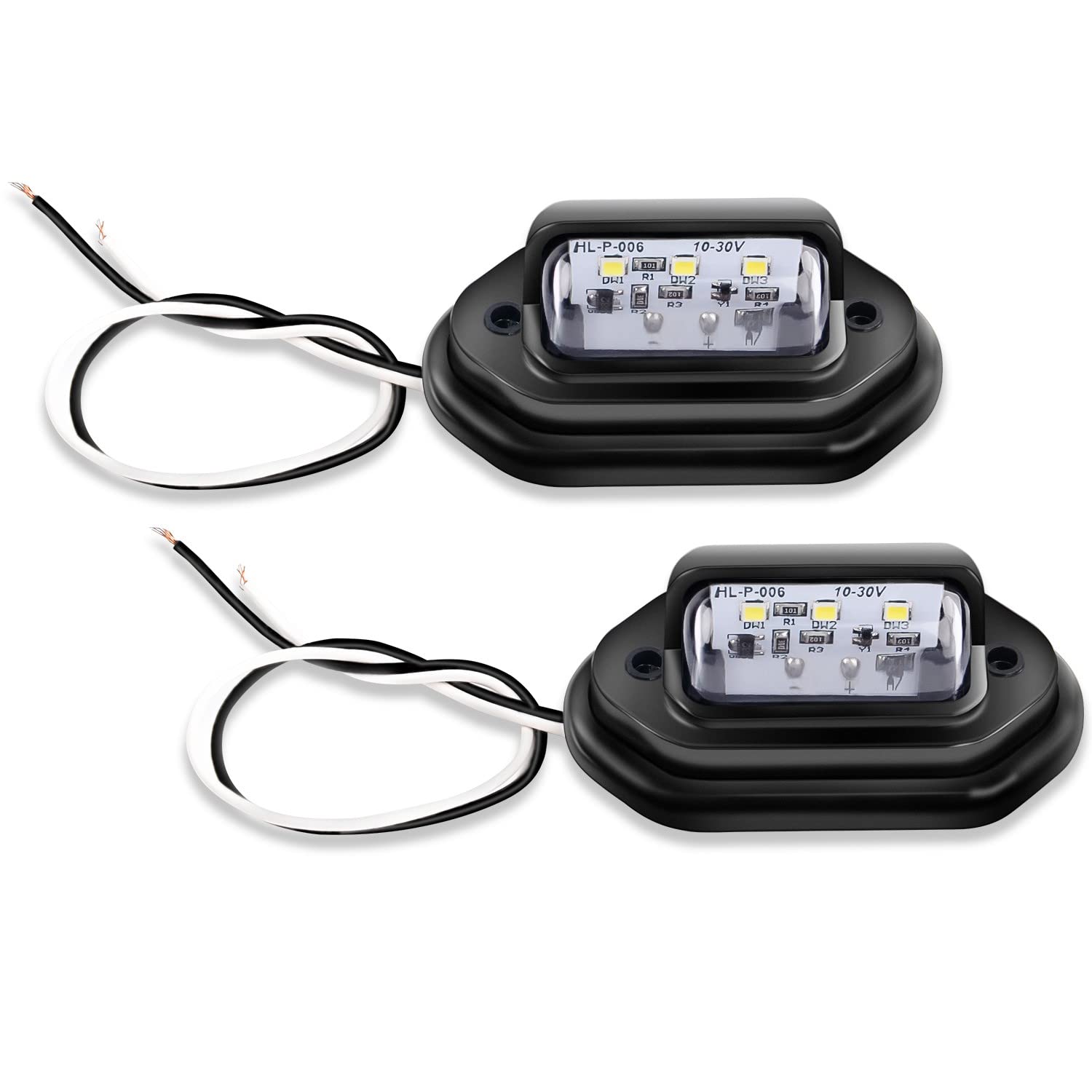 Nilight 2Pcs 12V Led License Tag Light Convenience Courtesy Door Step Lights Waterproof Rainproof Dome Cargo Under Hood Legal Fo