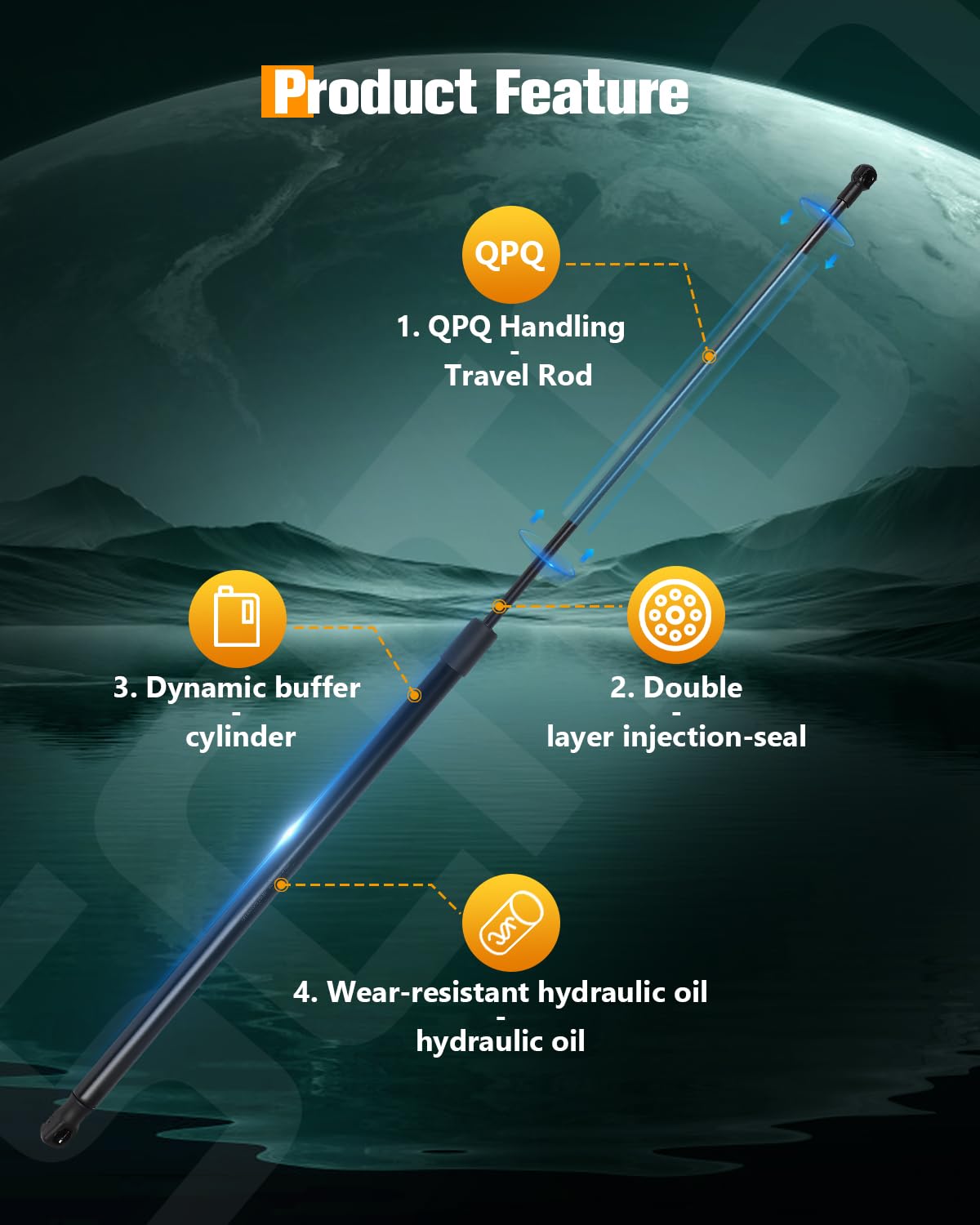 Scitoo Front Left And Right Hood Lift Supports Struts Gas Springs Shocks Fit For Toyota Camry 2002-2006 -Replace 53440Aa011(2Pc