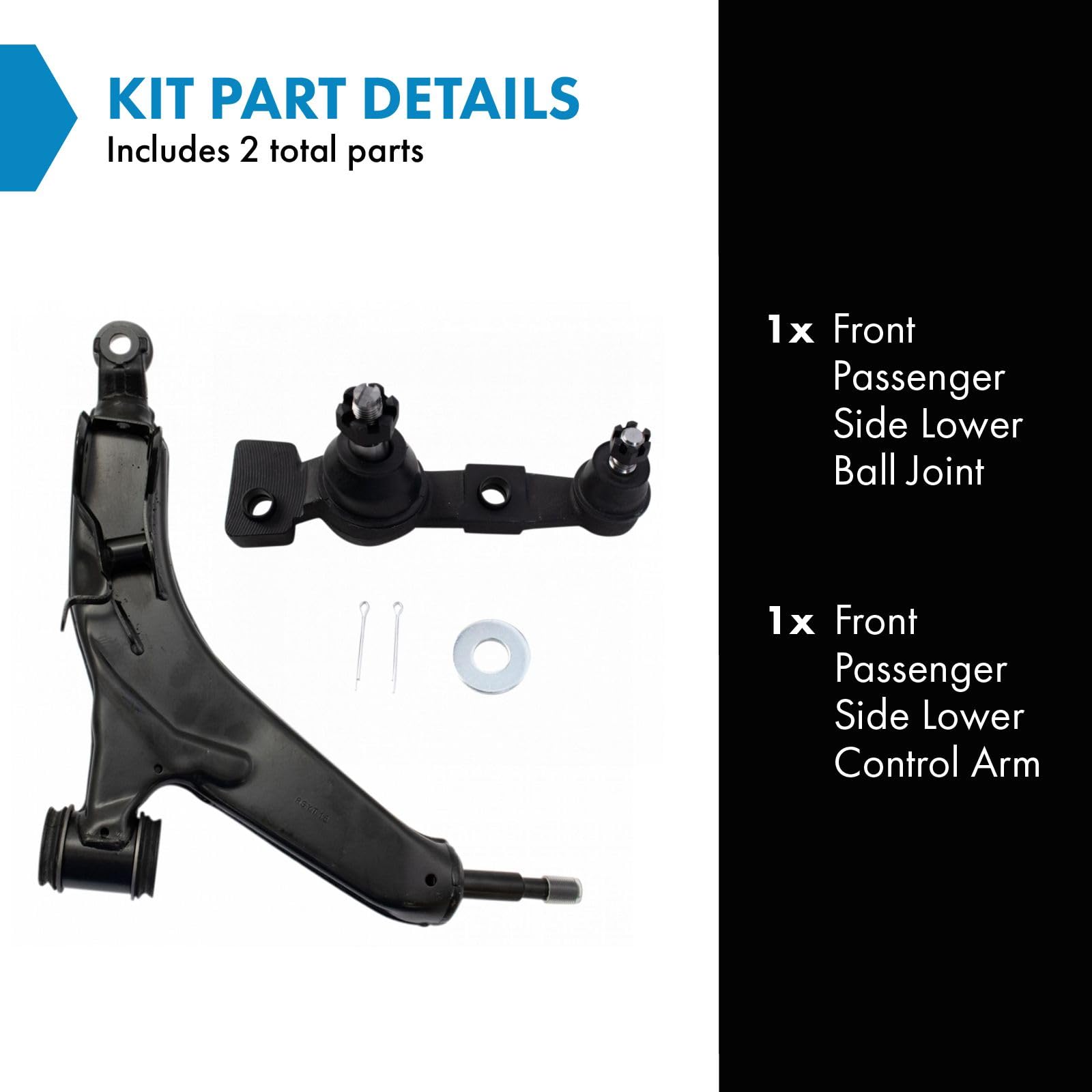 Trq Front Right Lower Control Arm With Ball Joint Passenger Side Compatible With 2006 Lexus Gs300 2007-2011 Gs350 2006-2007 Gs43