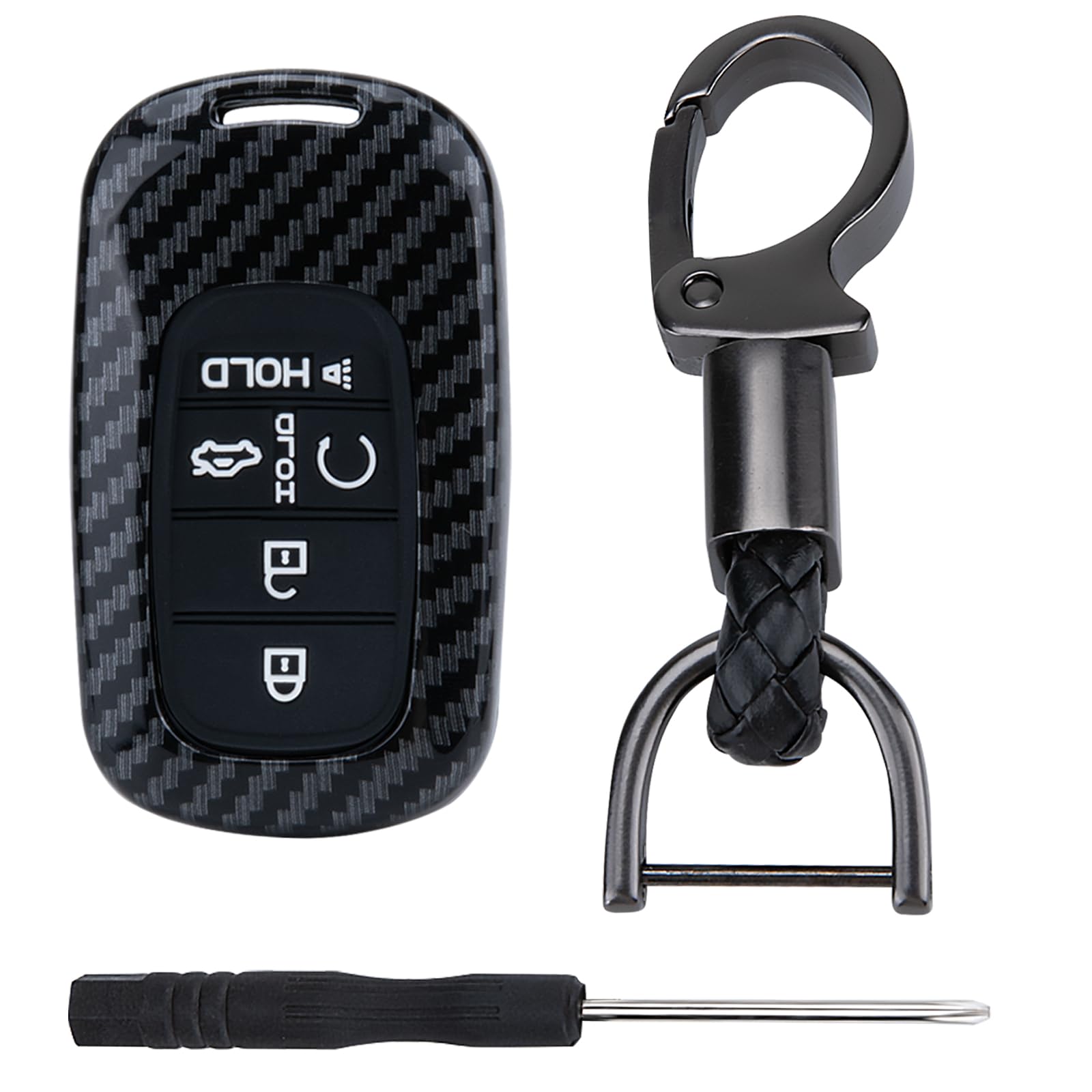 Key Fob Cover for Honda, 5 buttons Carbon Fiber Key Fob Case, Fob Case Protector, Fiber Key Fob for Honda 2022 2023 2024 2025 Ci