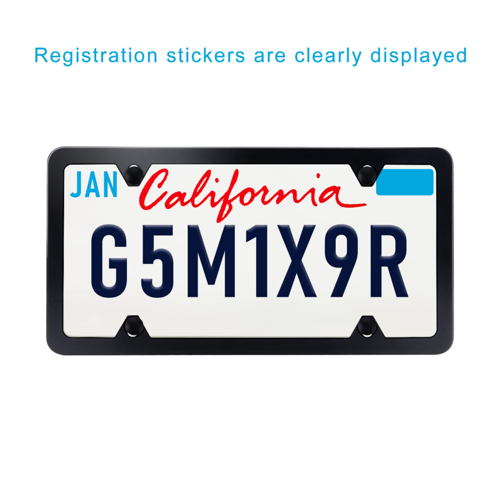 Lrokimg Black License Plate Frames 2 Pack, License Plate Holders Stainless Steel, Universal Us Car License Plate Covers With Scr