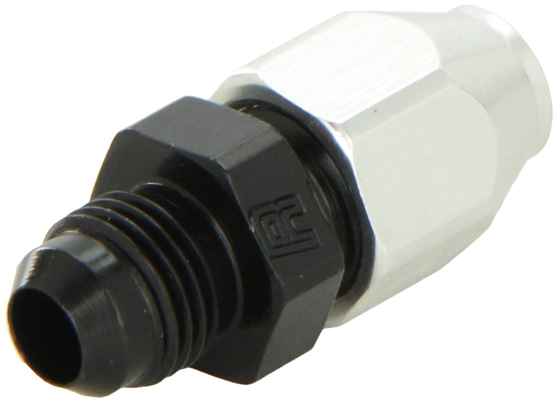 Russell 639213 Black/Silver -6 AN Male 37 Degree to 3/8'' Aluminum Tube Fuel Line Adapter