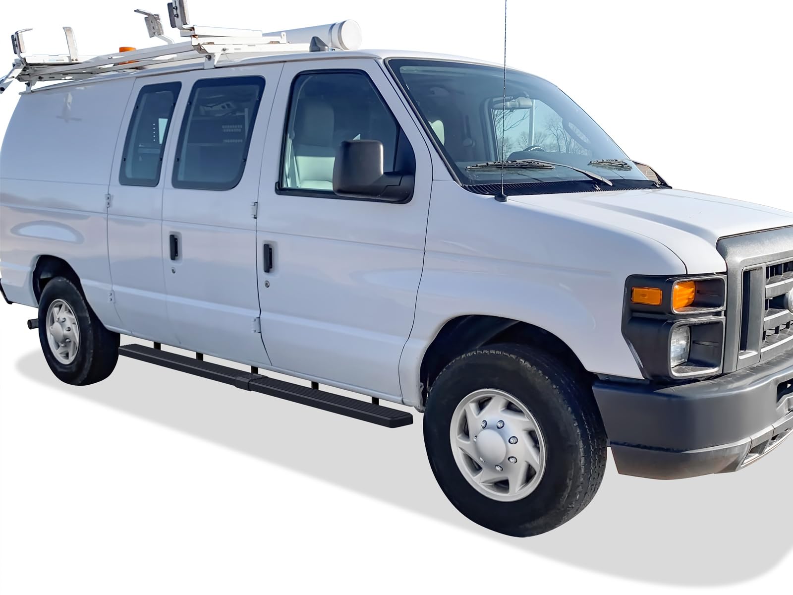 APS Running Boards (Nerf Bars Side Steps Step Bars) Compatible with Ford Econoline 1999-2014 Full Size Van 3-Door (Stainless Ste