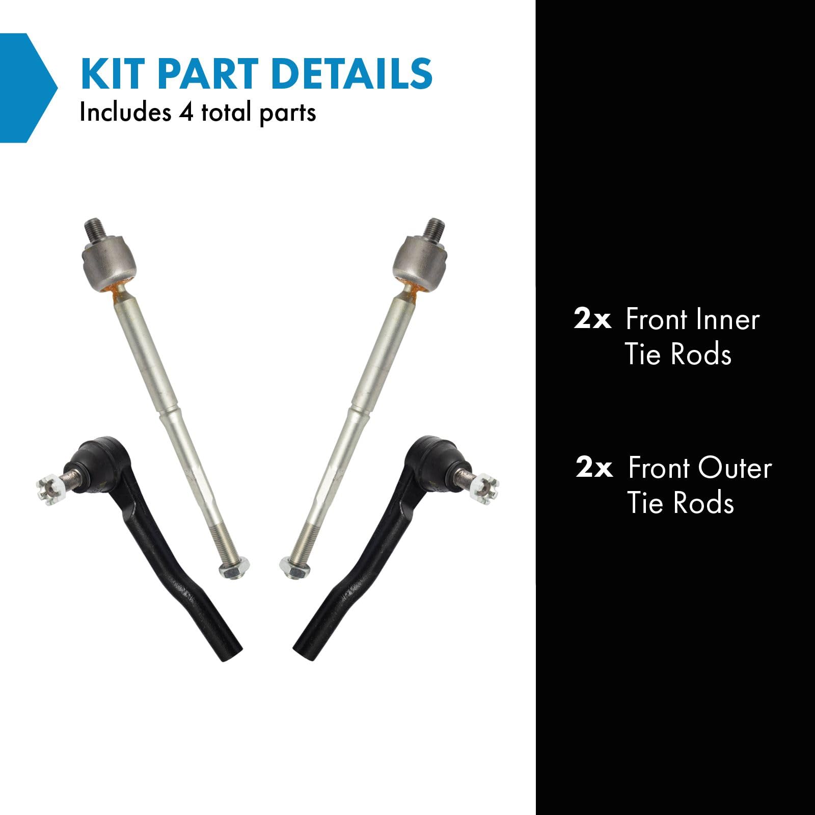 Trq Front Tie Rod Set Compatible With 2016-2022 Honda Hr-V