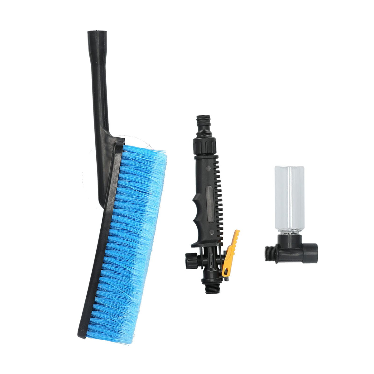 Chiciris Flow Through Car Wash Brush, Car Washing Brush With Hose Attachment And Soap Dispenser For Auto Truck Suv Rv Boat