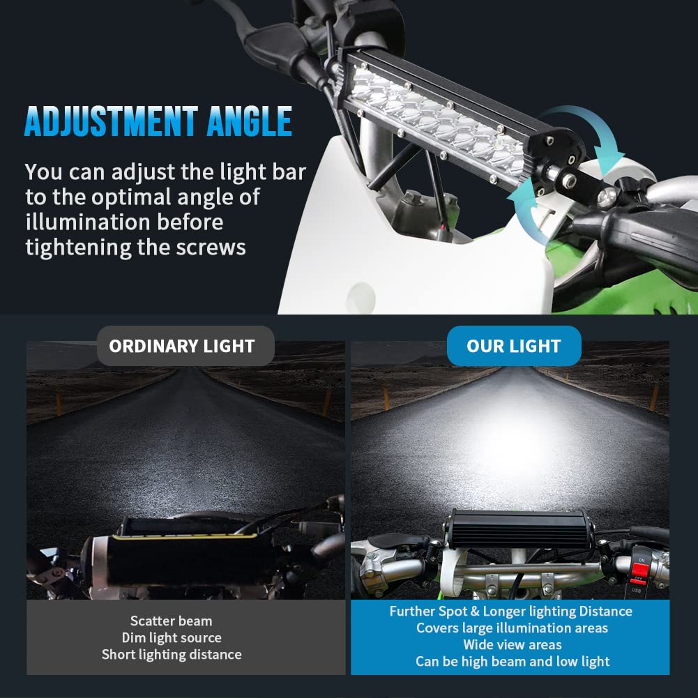 Autovic Light Bar Kit, Motorcycle Front Light Bar With Usb Socket Charger Switch Bright For Honda Crf110 Klx110 Ttr110 Yz250F Di