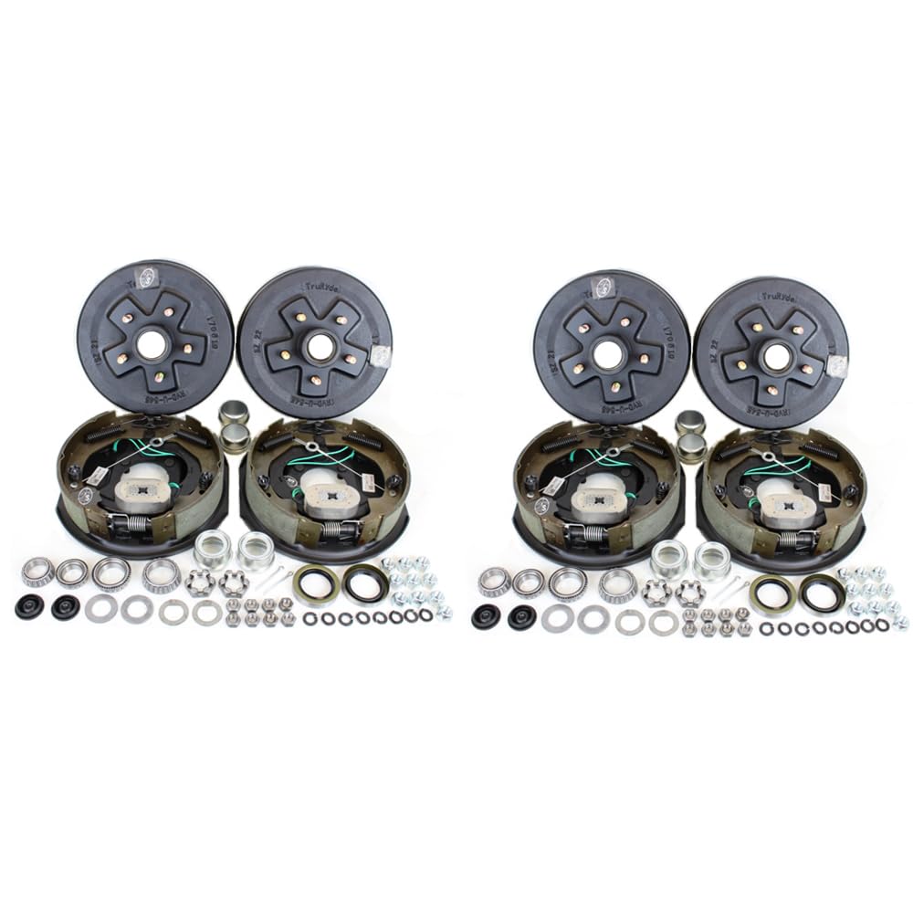 Southwest Wheel 2-Pack 3,500 Lbs. Trailer Axle Self Adjusting Electric Brake Kit 5-4.5'' Bolt Circle