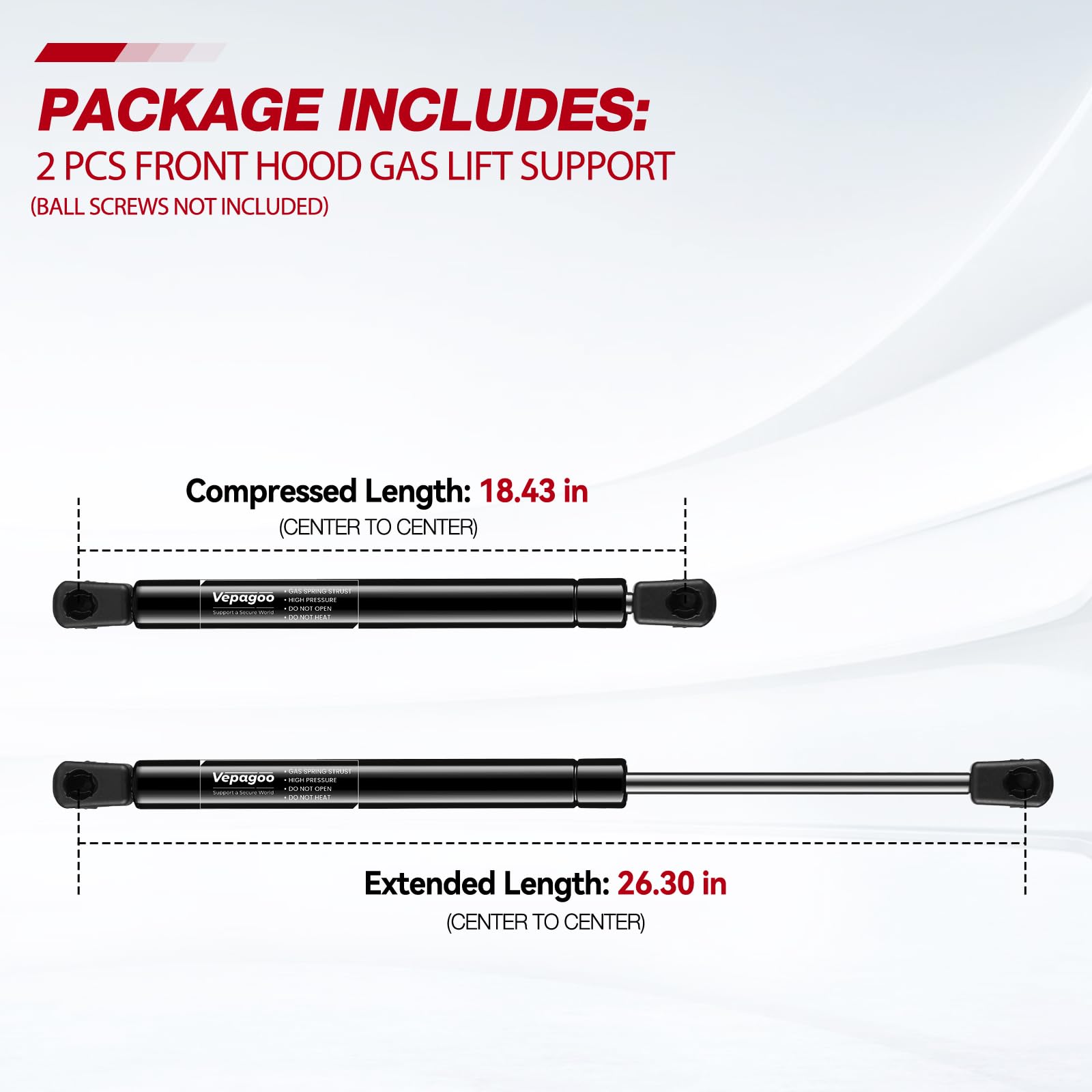 Vepagoo Pm3017 Rear Hatch Lift Gate Struts For 2008-2020 Chrysler Town & Country, Dodge Grand Caravan, Ram C/V, Gas Shocks Hatch