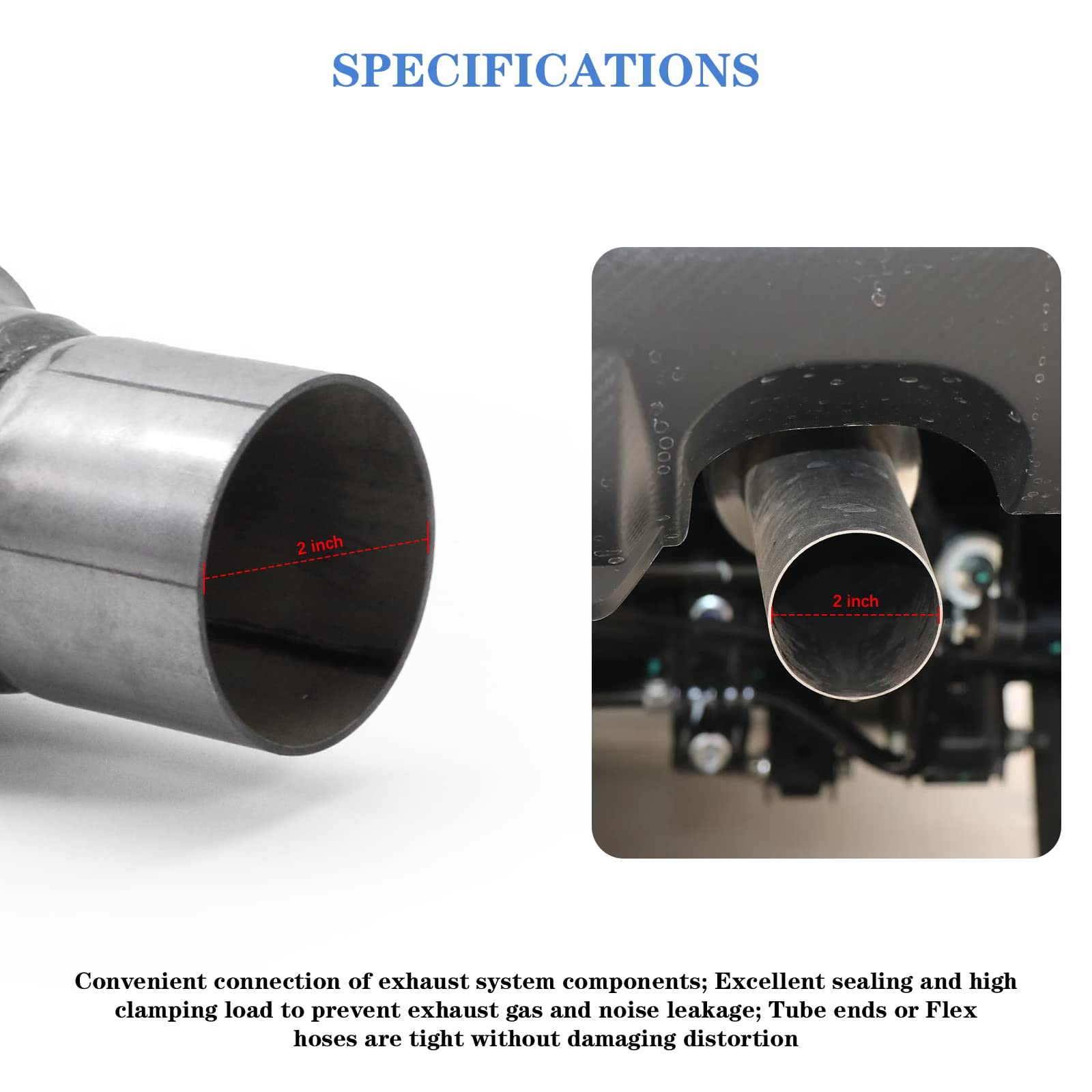 Rp Remarkable Power, Rk7535-2'' X 6'' Heavy Duty Stainless Steel Exhaust Flex Pipe 10'' Ol