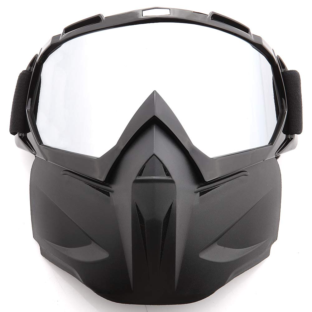 SPOSUNE Motorcycle Goggles Paintball Mask, Detachable Face Mask ATV, Dirt Bike, Motocross Safety Goggles for Men Women