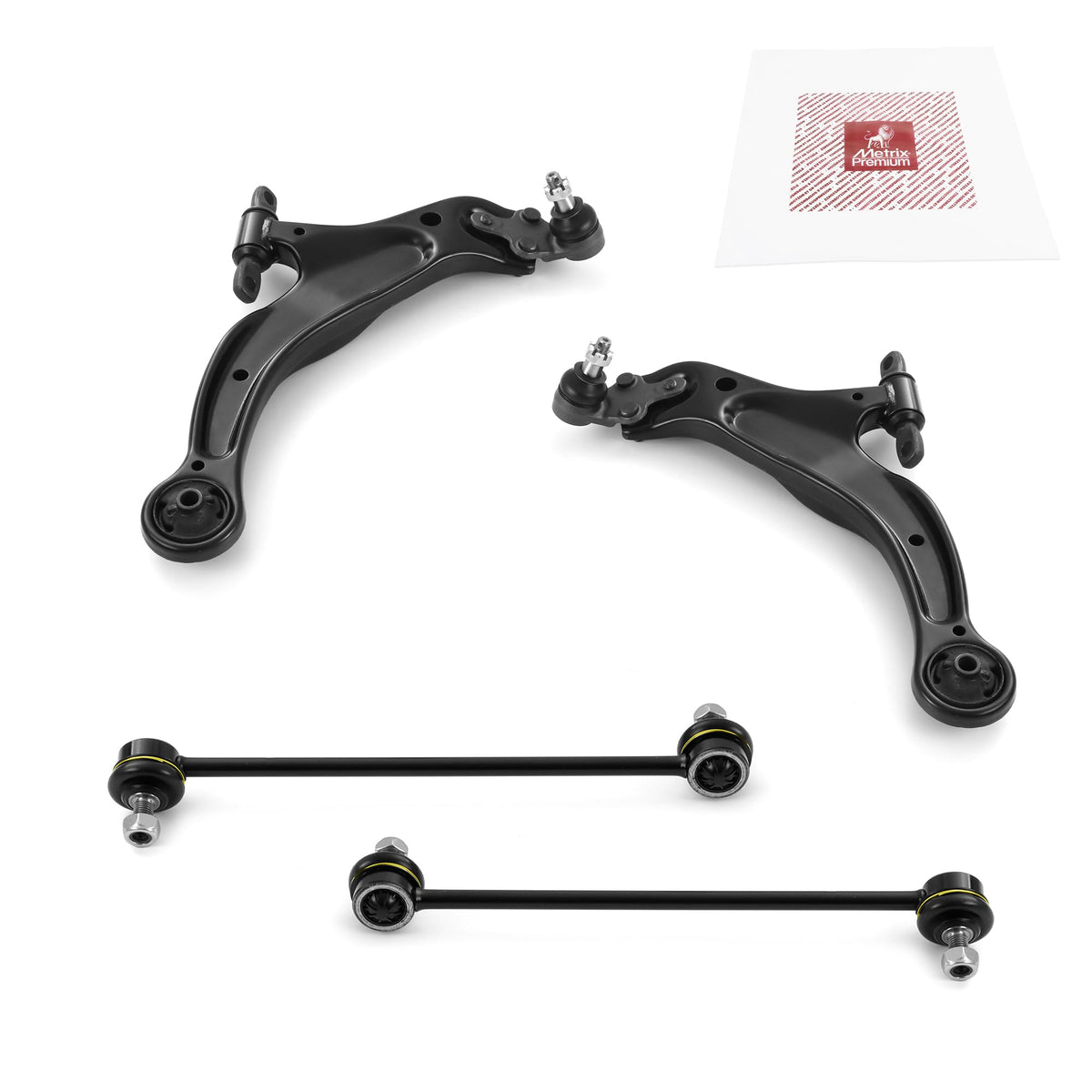 Metrix Premium Chassis Parts - 4 Pc Front Lower Control Arm & Front Sway Bar Stabilizer End Link Kit Fits 99-03 Toyota Solara, 9