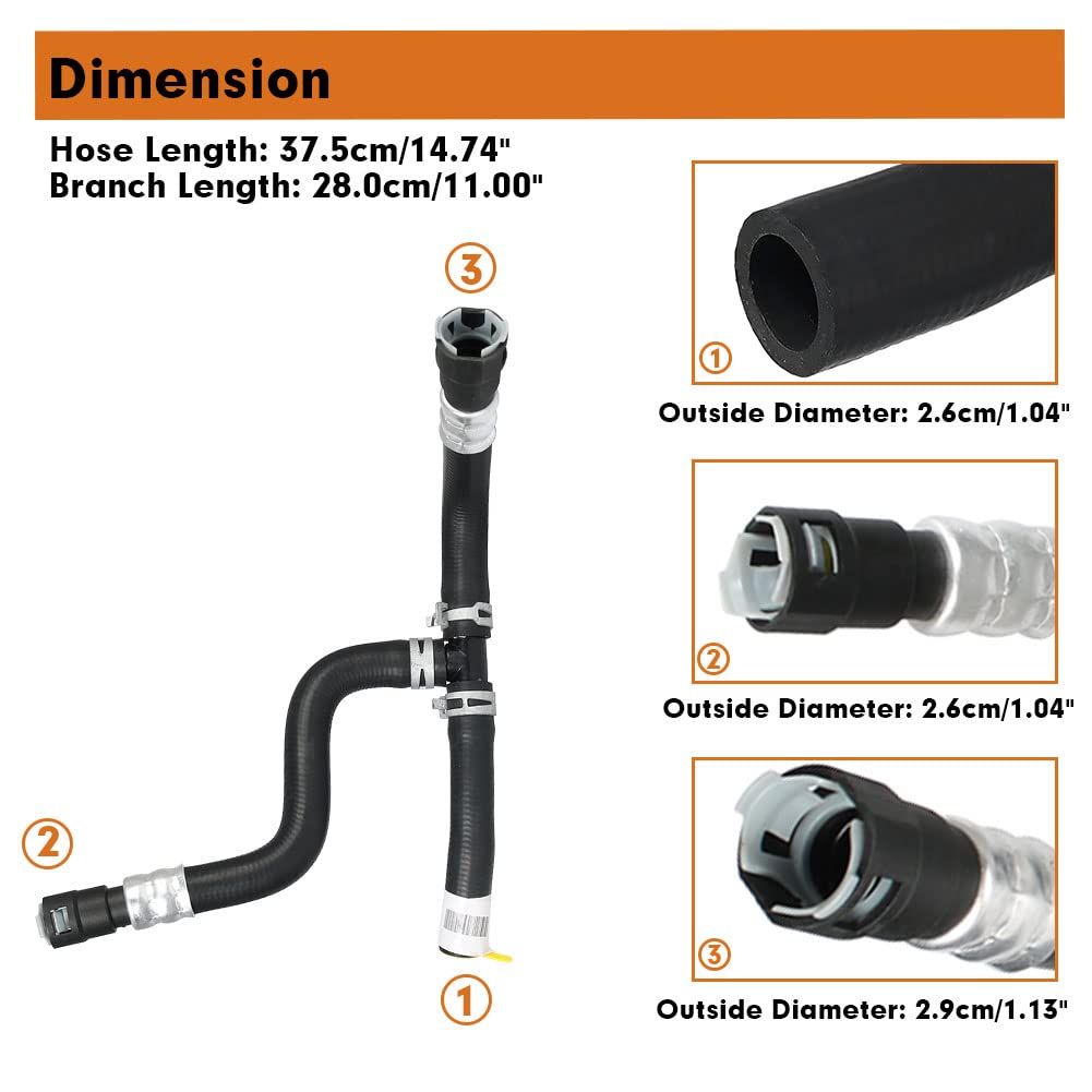 Fanhay 20765678 Engine Heater Hose For 2009-2017 Chevrolet Traverse, 2007-2016 Gmc Acadia, 2008-2017 Buick Enclave, 2007-2010 Saturn Outlook Havc Inlet Heater Hose Assembly