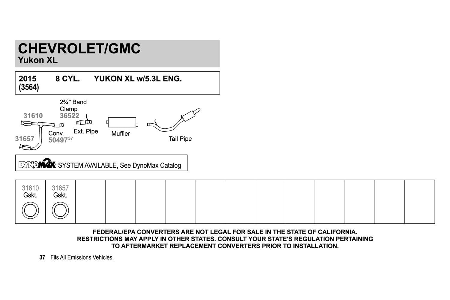 Walker 36522 Exhaust Clamp For Chevrolet Silverado 1500