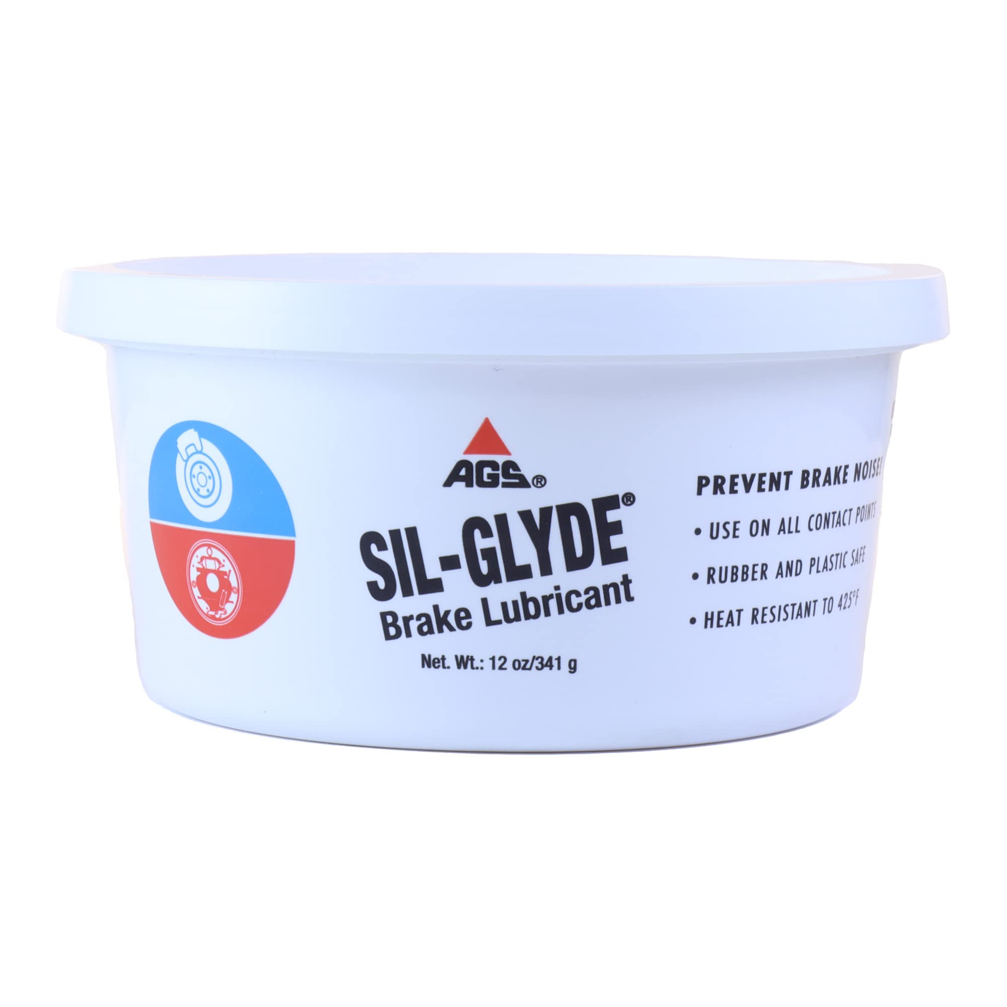 AGS Automotive Solutions SIL-Glyde 12 oz Tub Silicone Based Brake Assembly Lubricant for Eliminating Disc Brake Squeal - Moistur