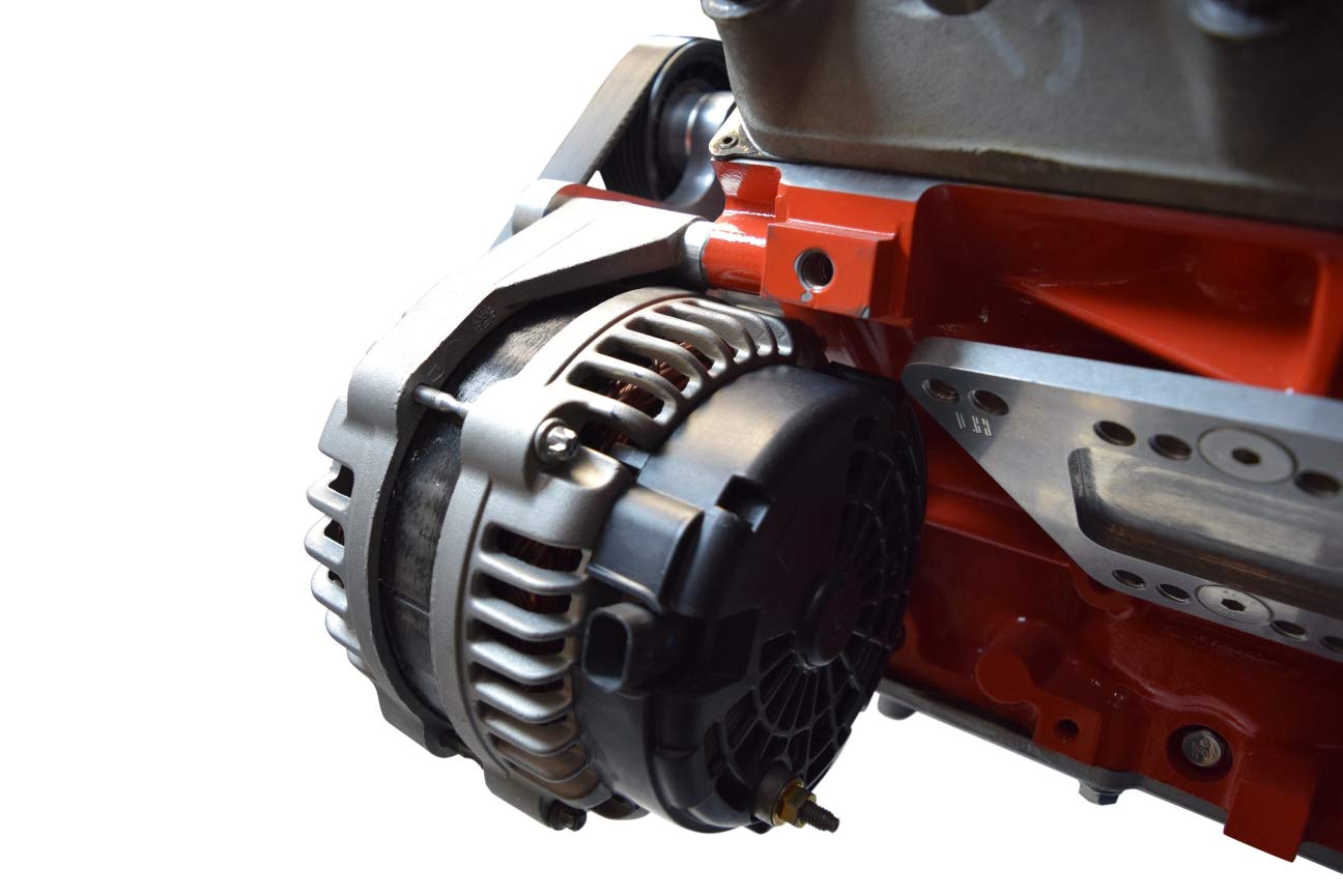 ICT Billet LS Billet Alternator Bracket Low Mount Compatible with Chevy Corvette American Made CNC Machined Aluminum 5.7L 6.0L 6.2L LS1 LSX LS3 LS2 LS6 551667-1