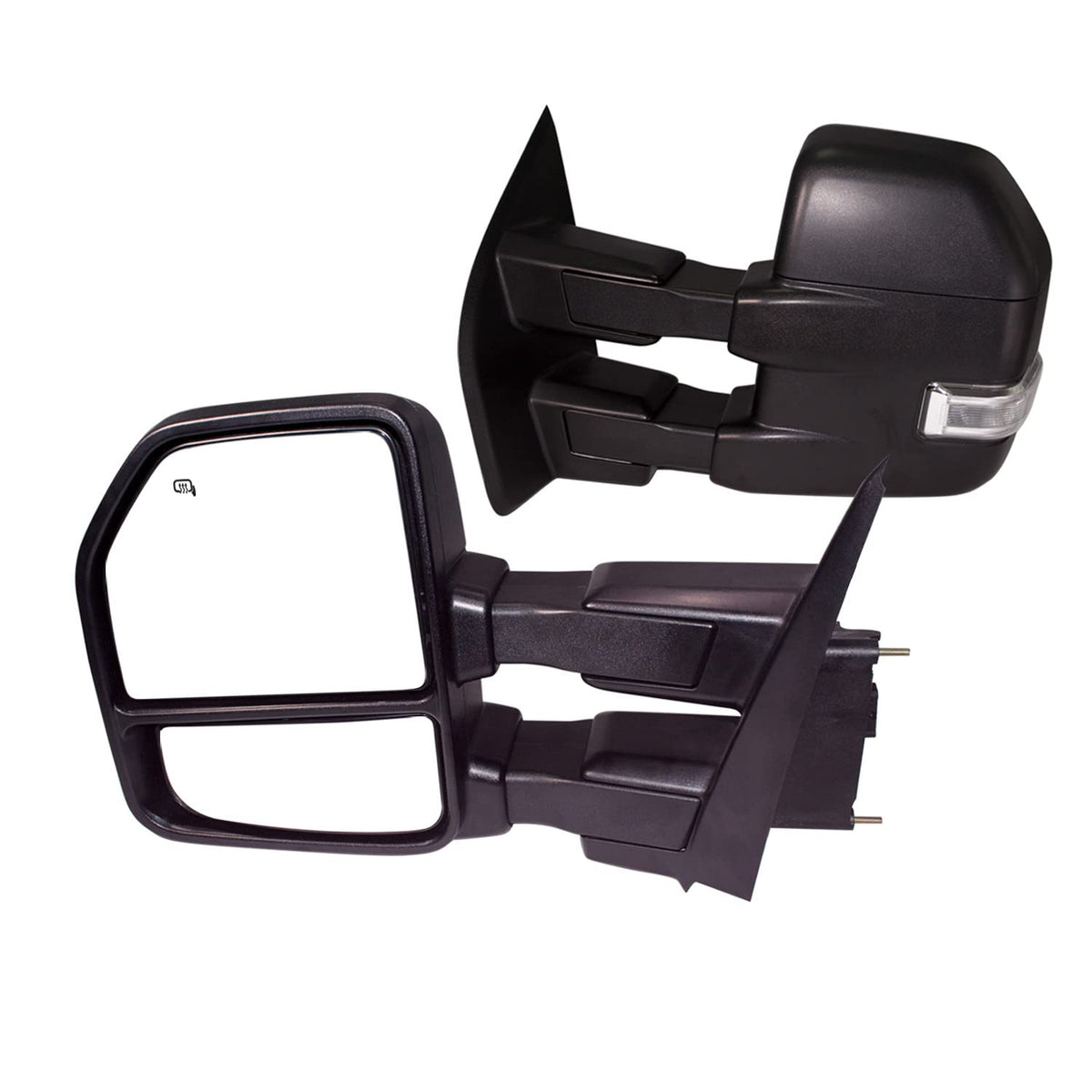 Aerdm New Pair Towing Mirror Black Housing Fit For 2015 2016 2017 2018 Ford F150 Pickup Truck Towing Mirrors W/Turn Signal, Auxi