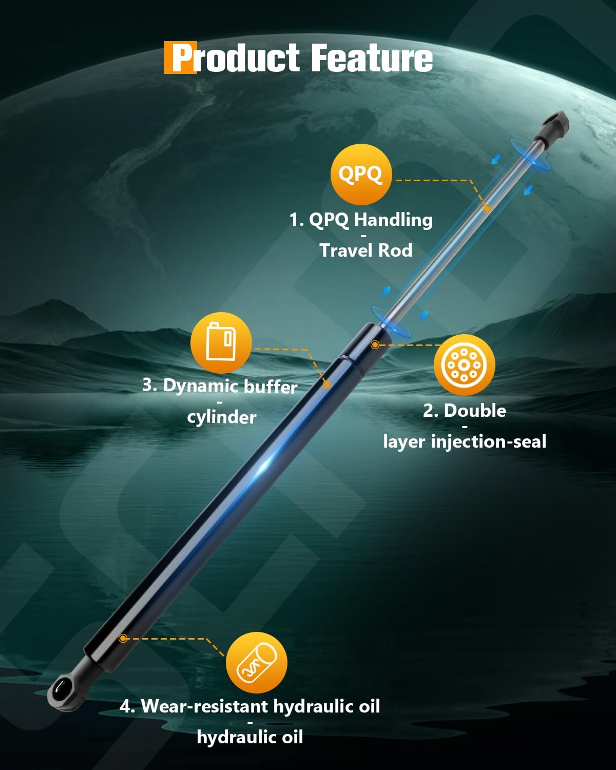 Scitoo Pm3236 2Pcs Lift Supports 16.93'' Fit For Scion For Tc 2011-2016 Shock Struts Hatchback