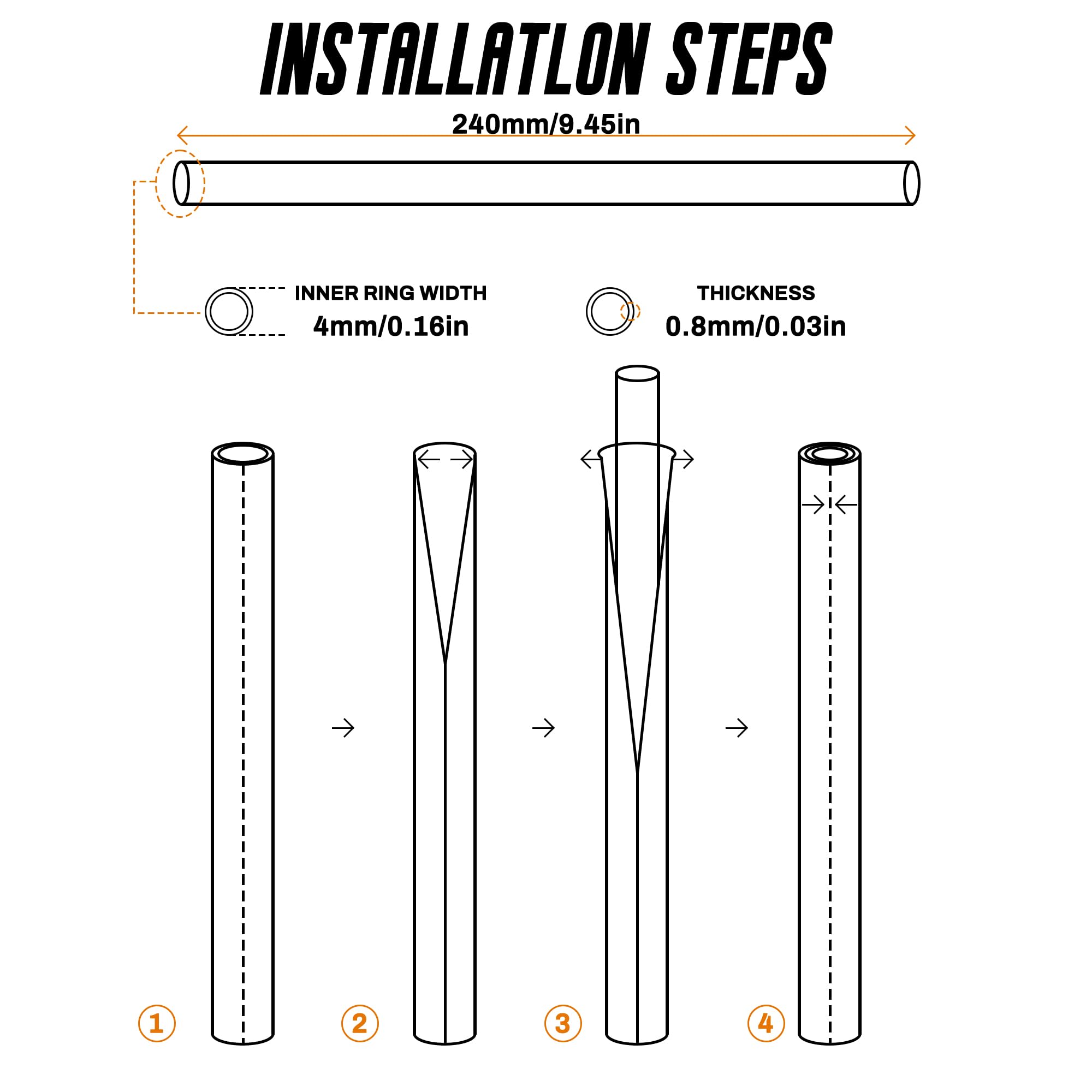 JZY Universal Bicycle Bike Spoke Covers - 72Pcs Motorcycle Wheelchair Wheel Spoke Wraps, Dirt Bike Spoke Skin, Pipe Trim for 8''
