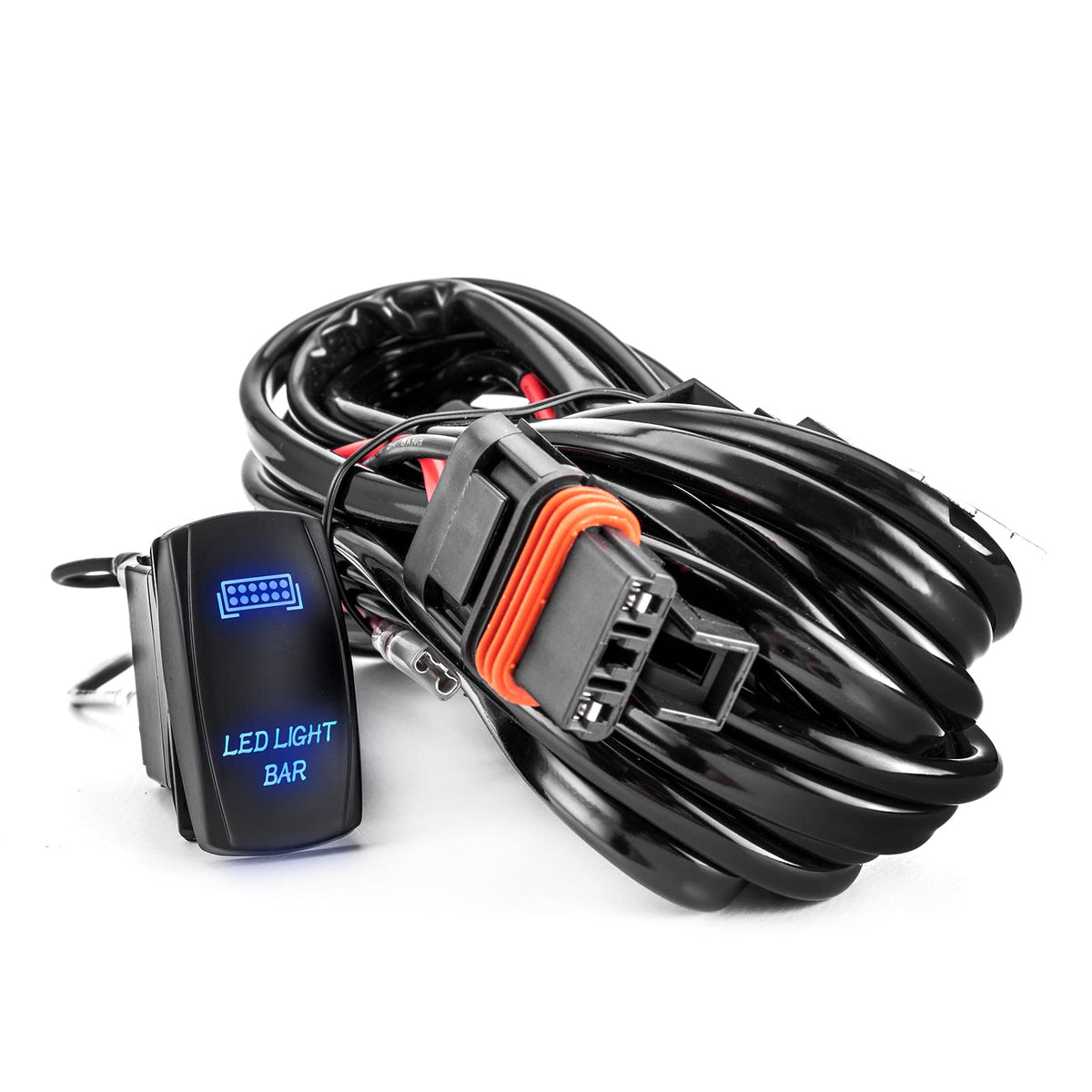 WeiSen 300W Plug & Play LED Light Bar Wiring Harness Kit with Pulse Power Bar Plug Connector Relay Fuse, 14AWG 1 Lead 12V On Off