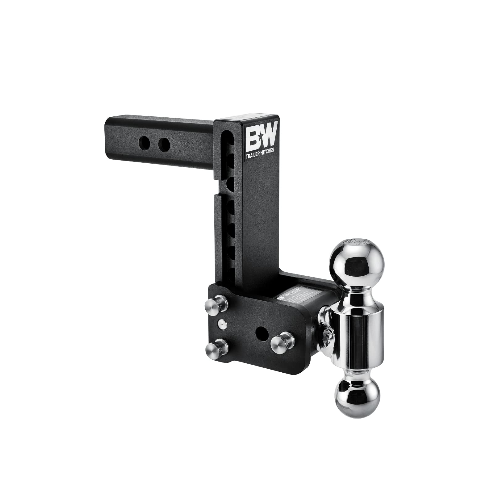 B&W Trailer Hitches Tow & Stow Adjustable Trailer Hitch Ball Mount - Fits 2 Receiver, Dual Ball (2 x 2-5/16), 7 Drop, 10,000 GTW