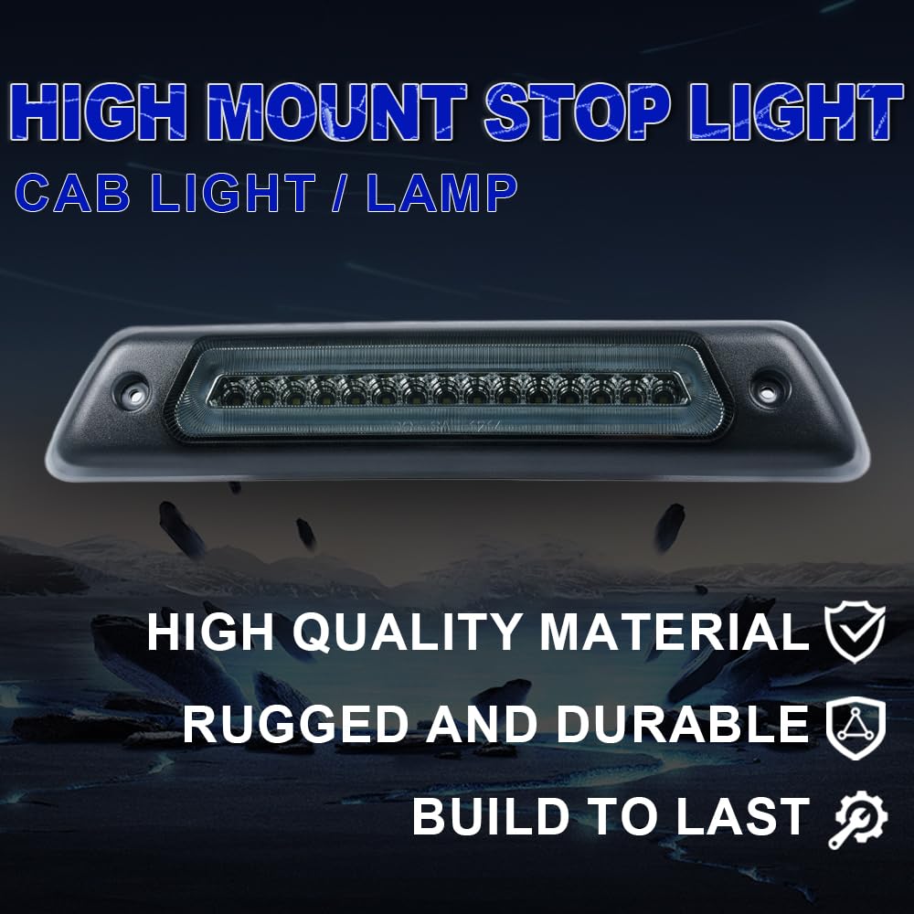 Pit66 Led 3Rd Brake Light, Compatible With 09-14 Ford F150 Rear High Mount Stop Parking Lights Assembly Third Brake Cargo Lamps