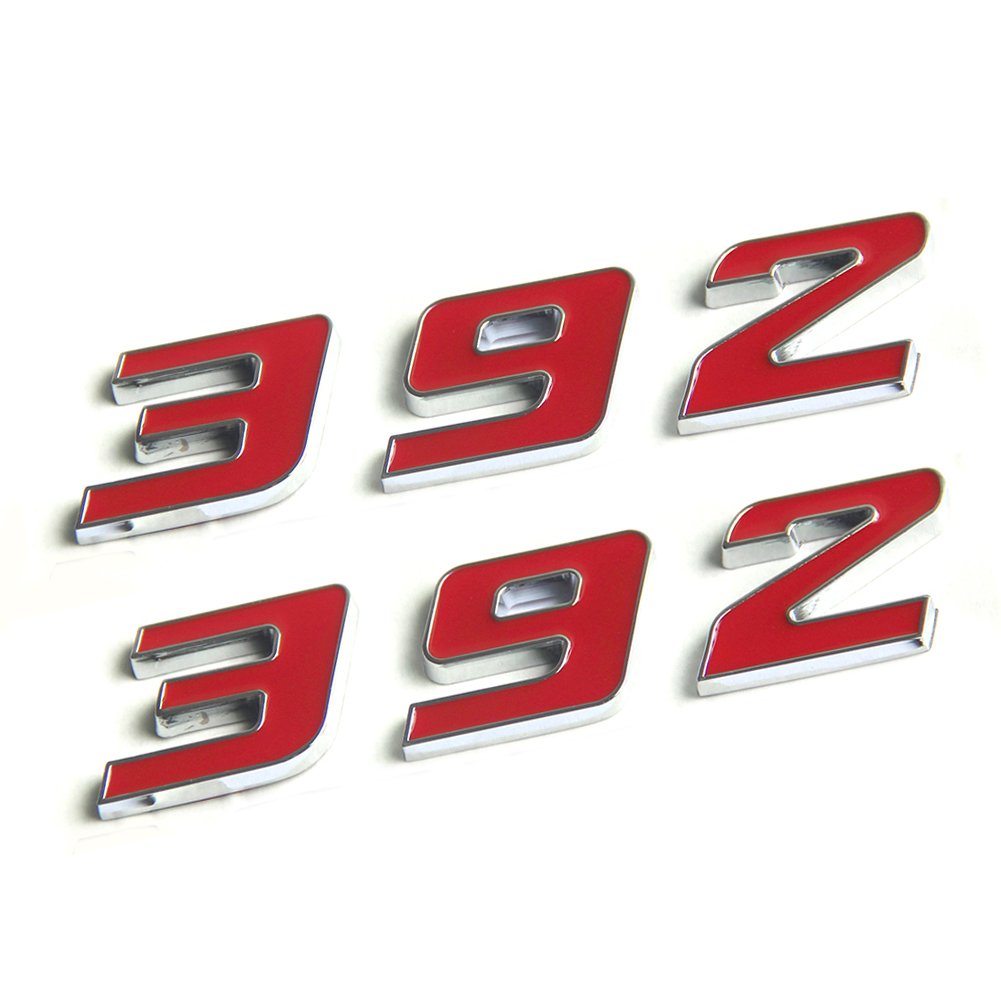 Yoaoo 2X Oem Red 392 Emblem Badge Decal 3D Logo Replacement For 300C 392 Badge