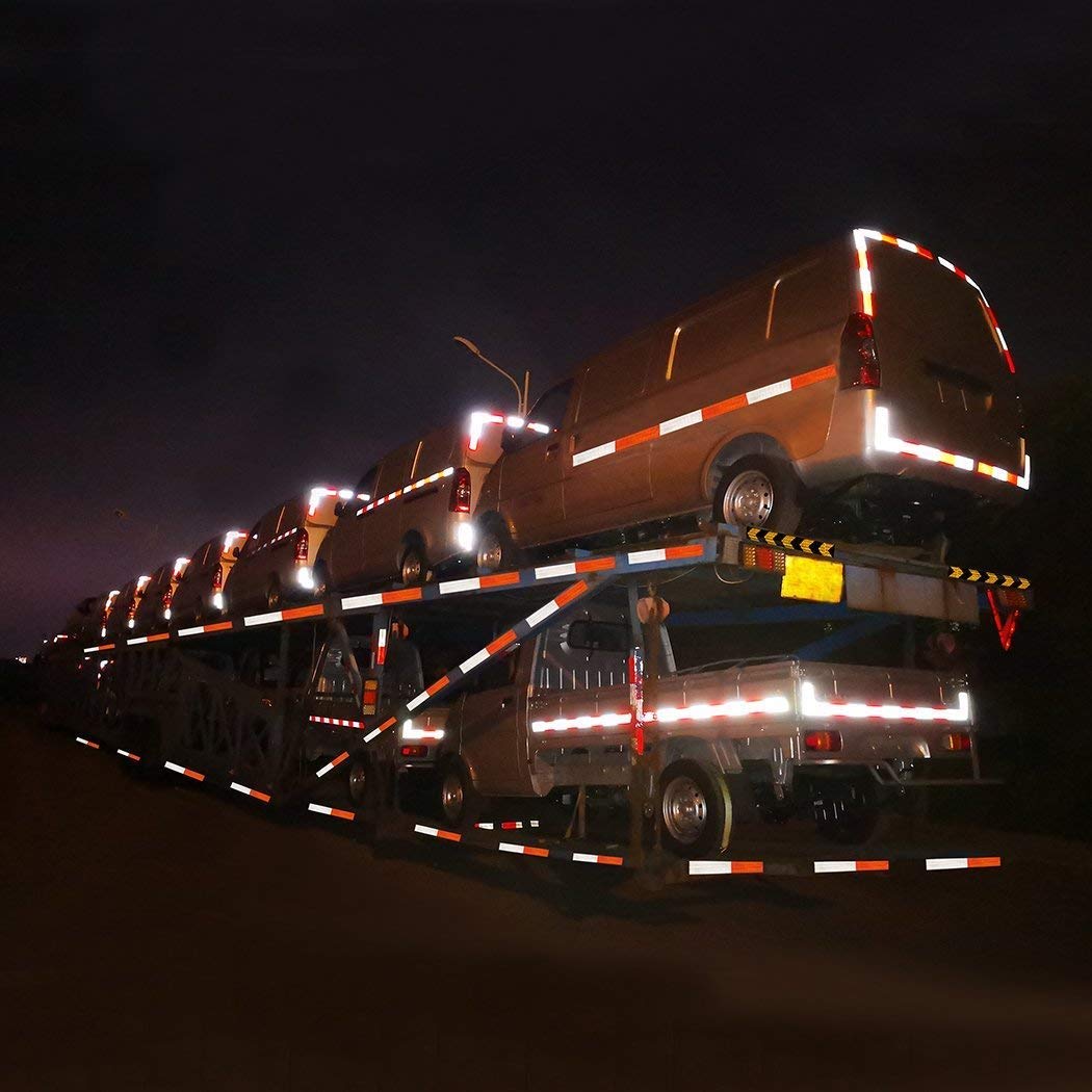 All Star Truck Parts] New 2'' x150' roll DOT-C2 Ultra Reflective Safety 6'' Red/ 6'' White Conspicuity Tape Truck Trailer Horse