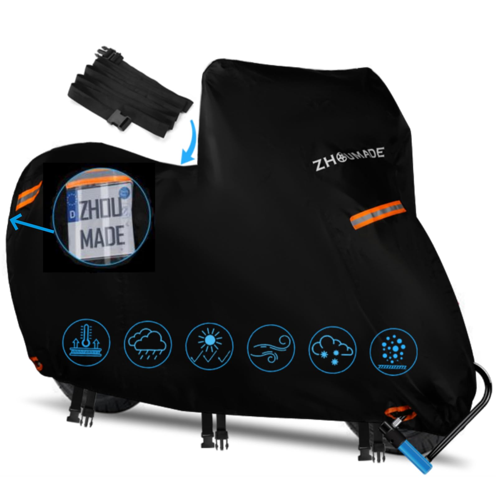 Mini Motorcycle Cover For Honda Grom Msx125,420D Oxford Heavy Duty Waterproof Outdoor Storage,Small Motorcycle Covers All Weathe