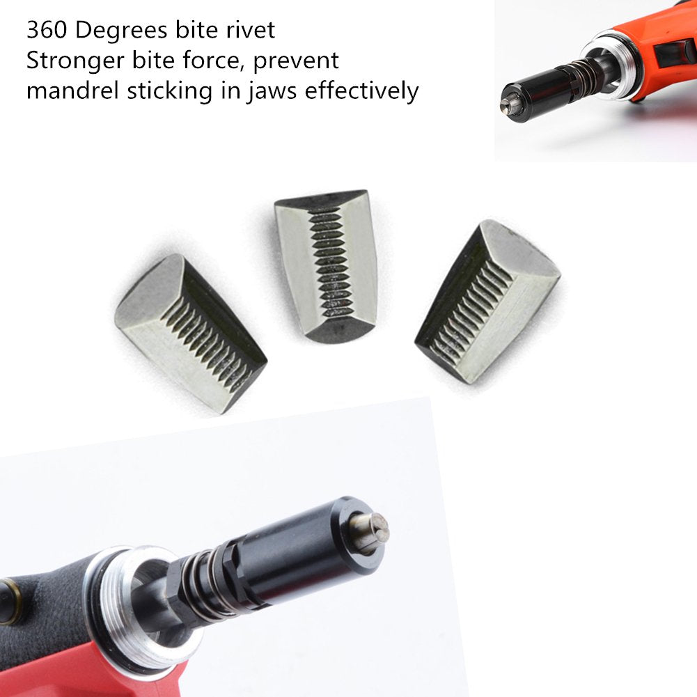 SHININGEYES Heavy Duty Air/Hydraulic Rivet Gun with 3 Replacement Jaws - Professional Riveting Tool, Self Suction Style, Durable Design