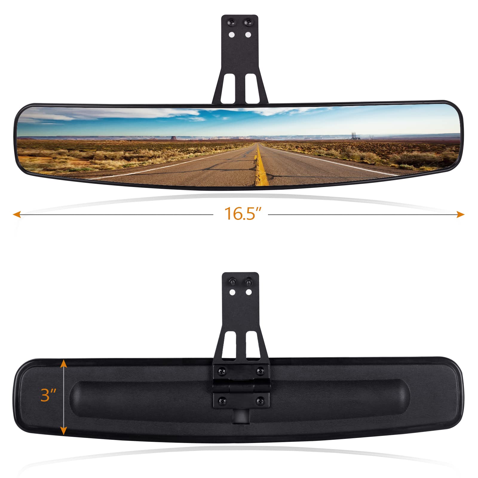 UNIGT Panoramic Convex Ranger Rear View Mirrors Compatible with 2017-2024 Polaris Ranger 500 570 900 XP 1000 XP/Crew Mirrors Fac