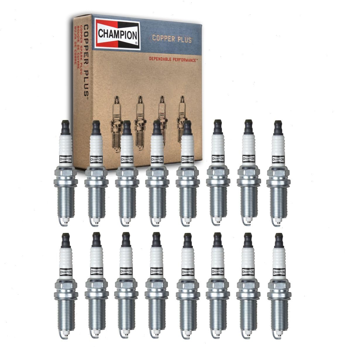 16 pc Champion Copper Plus Spark Plugs compatible with Dodge Durango 5.7L V8 2009-2019