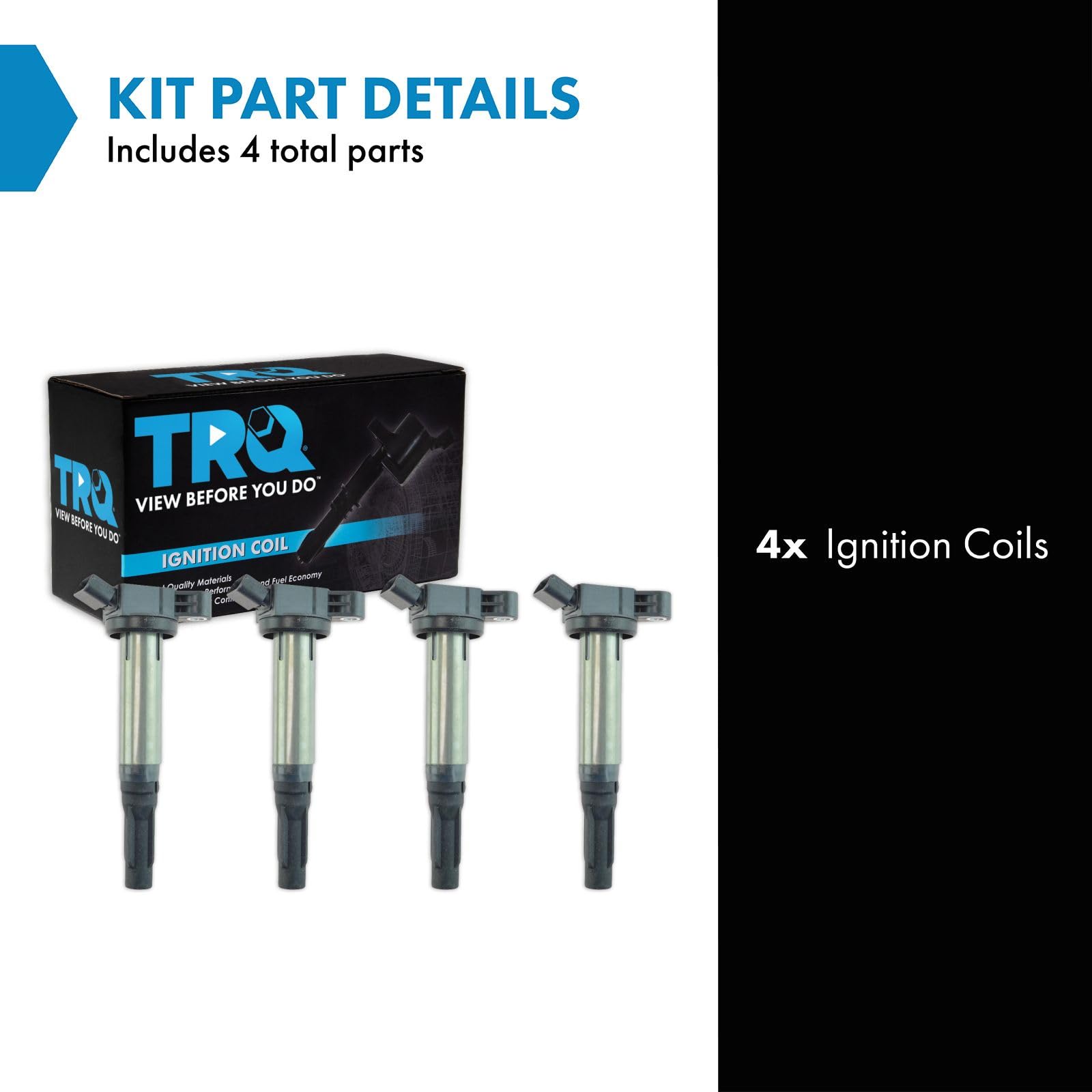 TRQ Ignition Coil Set for Lexus ES300h, NX300h, Toyota Avalon, Camry, Highlander, RAV4, Sienna, Venza - 2013-2018