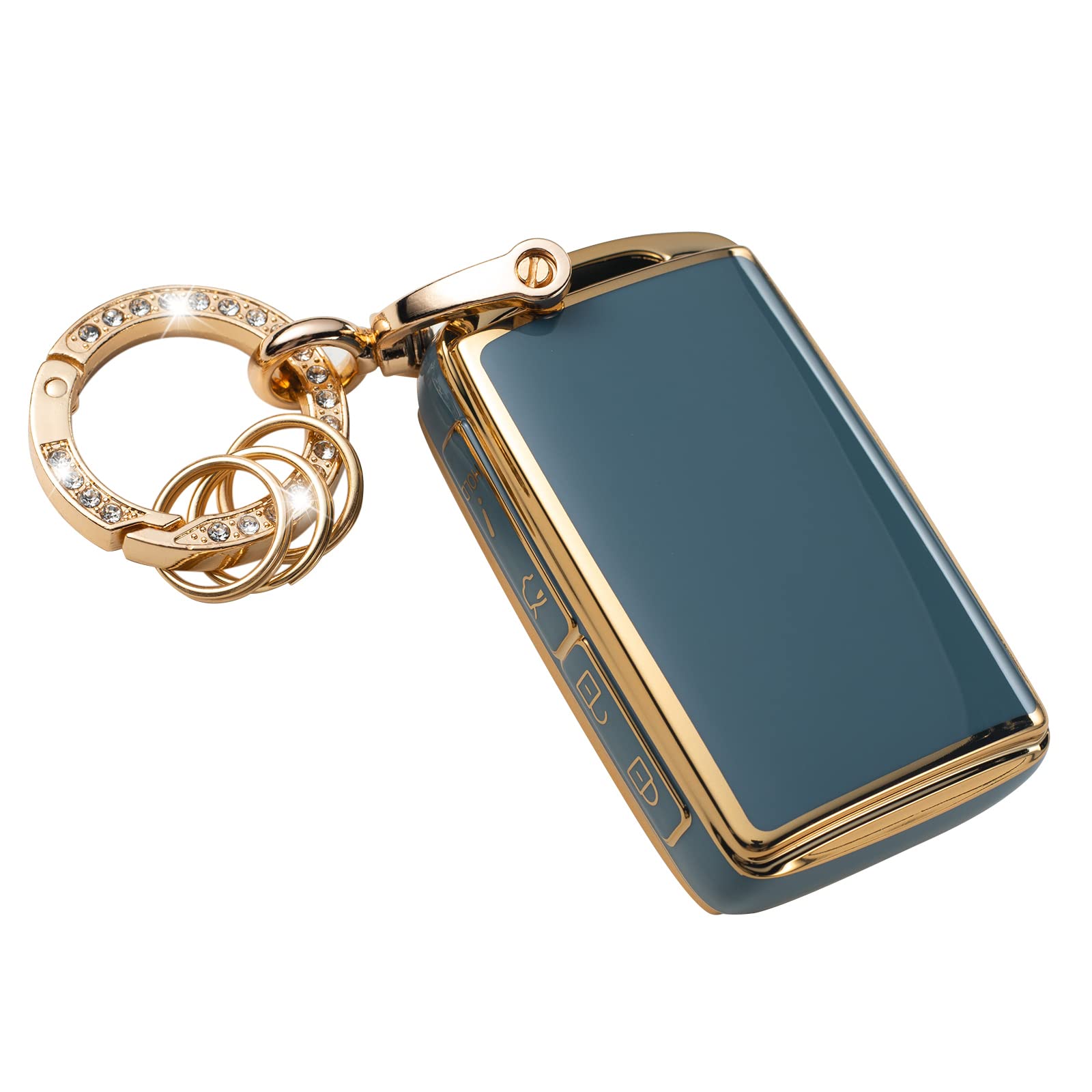 Gematay For Mazda Key Fob Cover With Keychain, Key Shell Cover Holder Compatible With 2019-2022 Mazda 3 Mazda 3 Hatchback 2020-2022 Mazda Cx-5, Cx-30, Cx-10 3 4 Button Smart Key Fob, Black