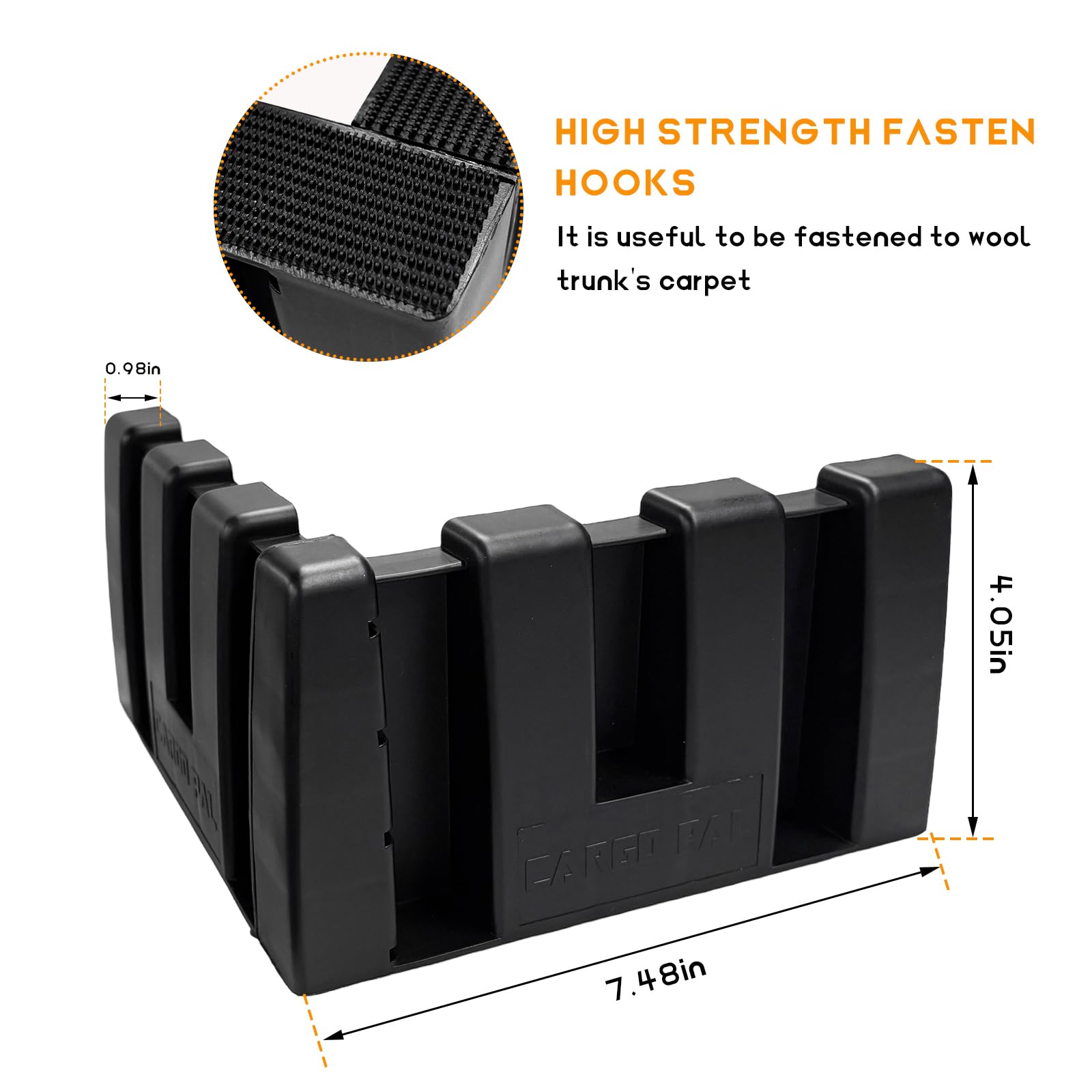 DXNQ 4PCS Multipurpose Cargo Organizer Blocks, Plastic Cargo Storage Organizer Blocks for Wool Carpet Trunk, Grocery Trunk Divid